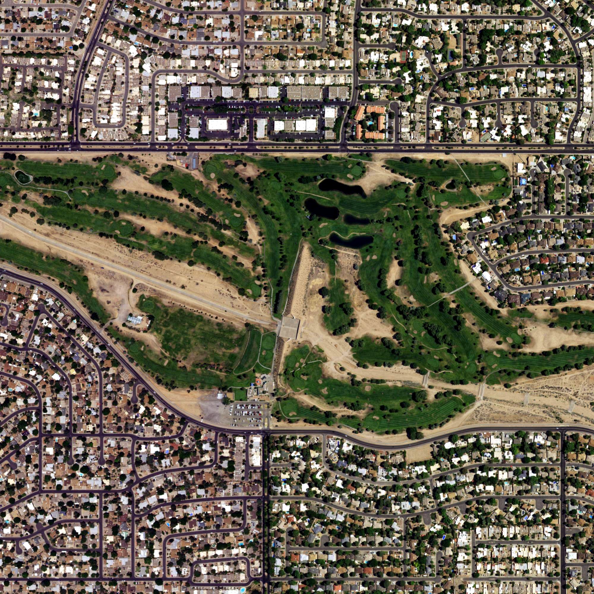 Aerial view of Arroyo Del Oso Golf Course, NM