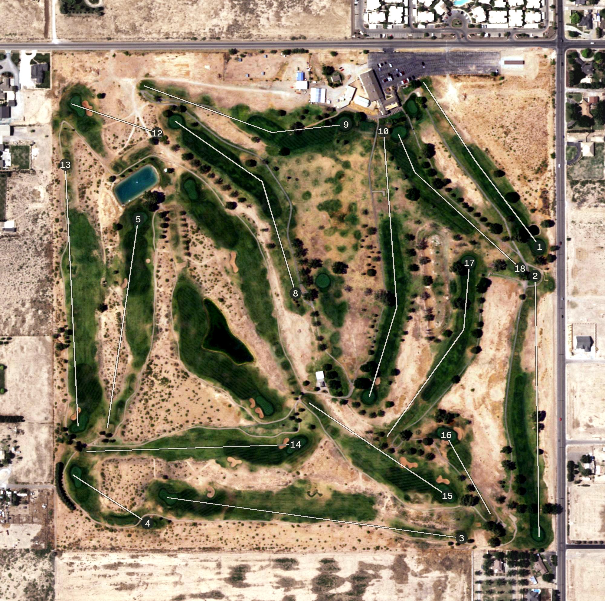 Aerial view of Artesia Country Club, NM