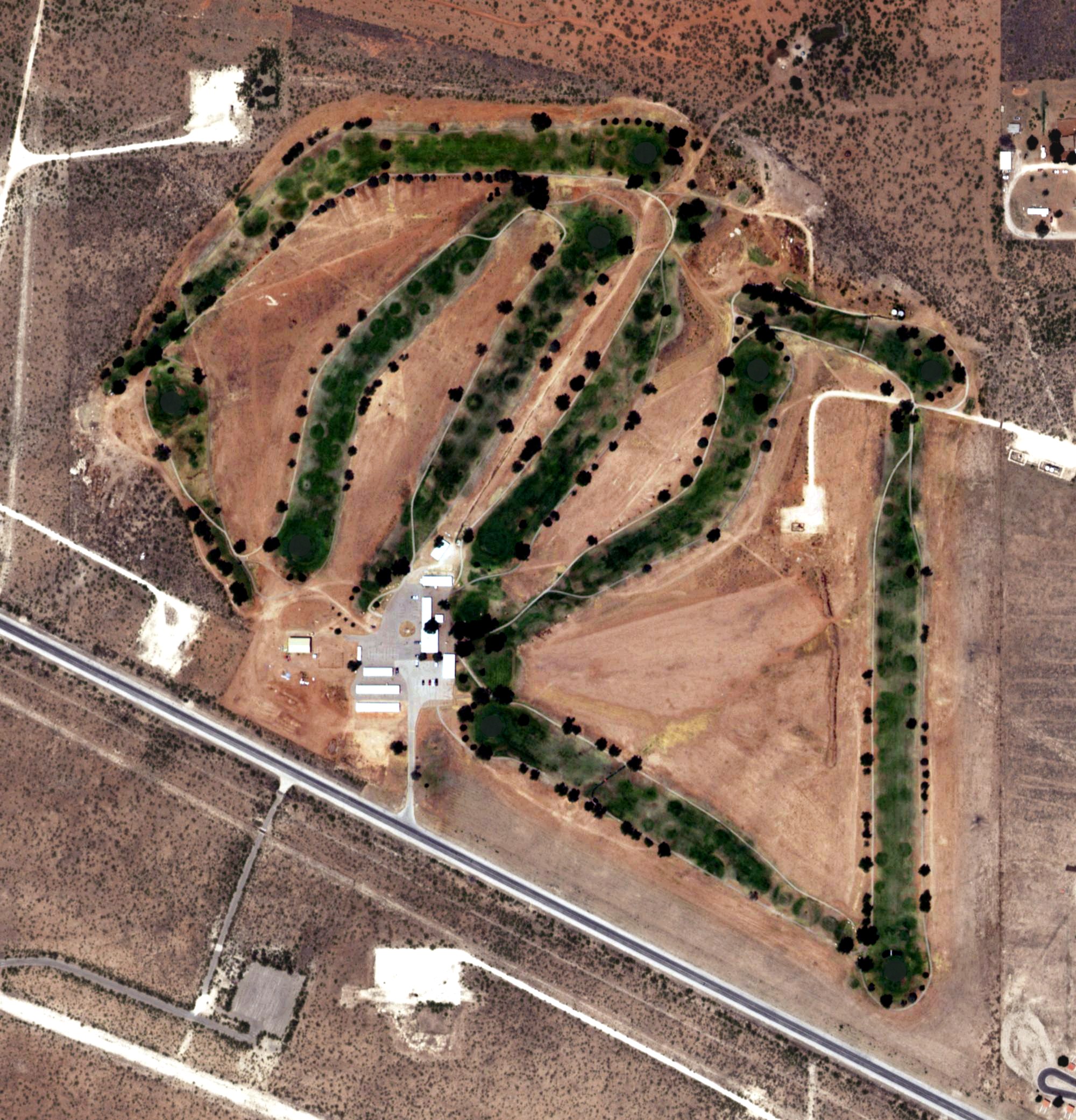 Aerial view of Eunice Golf Course, NM