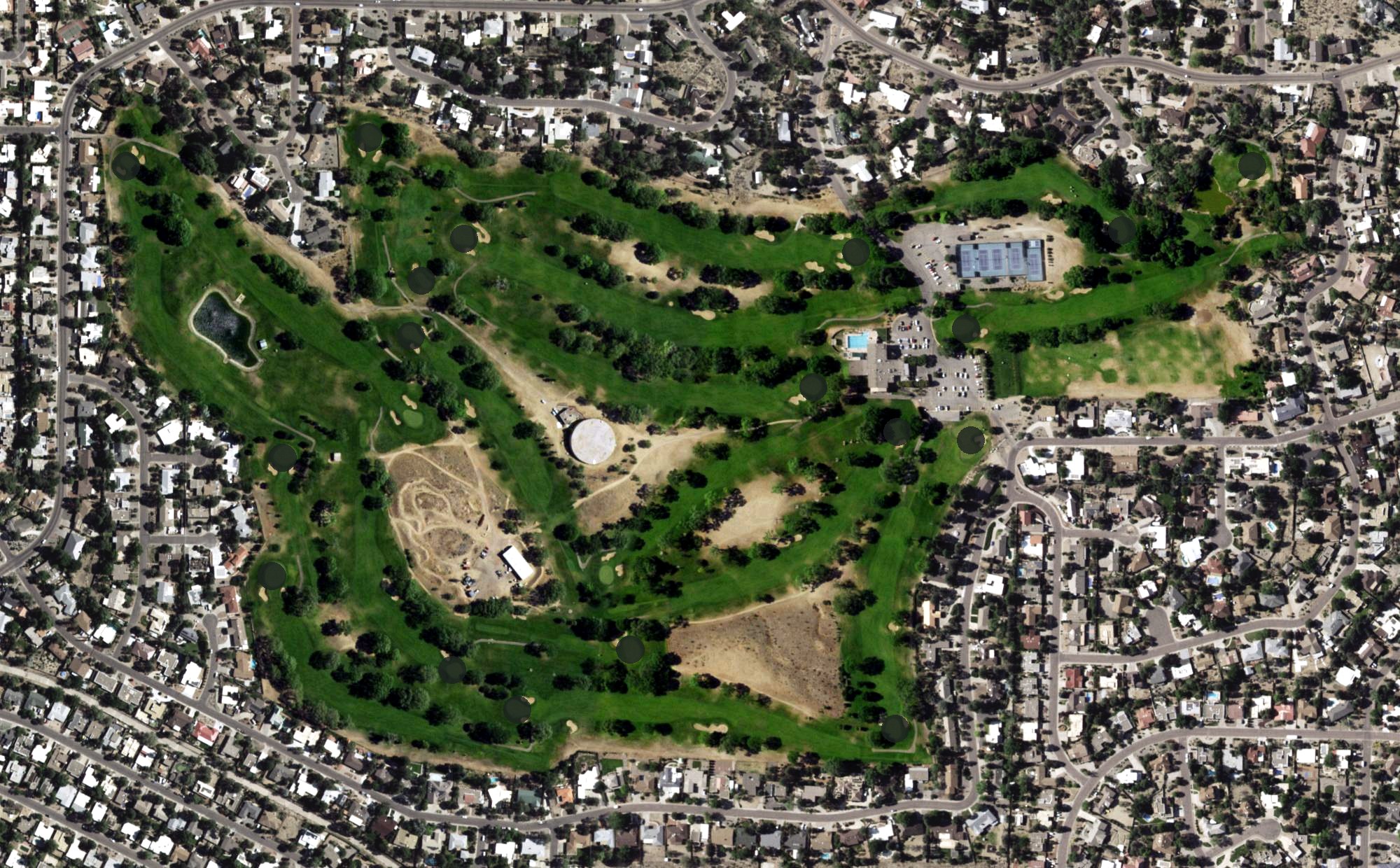 Aerial view of Four Hills Golf Course, NM