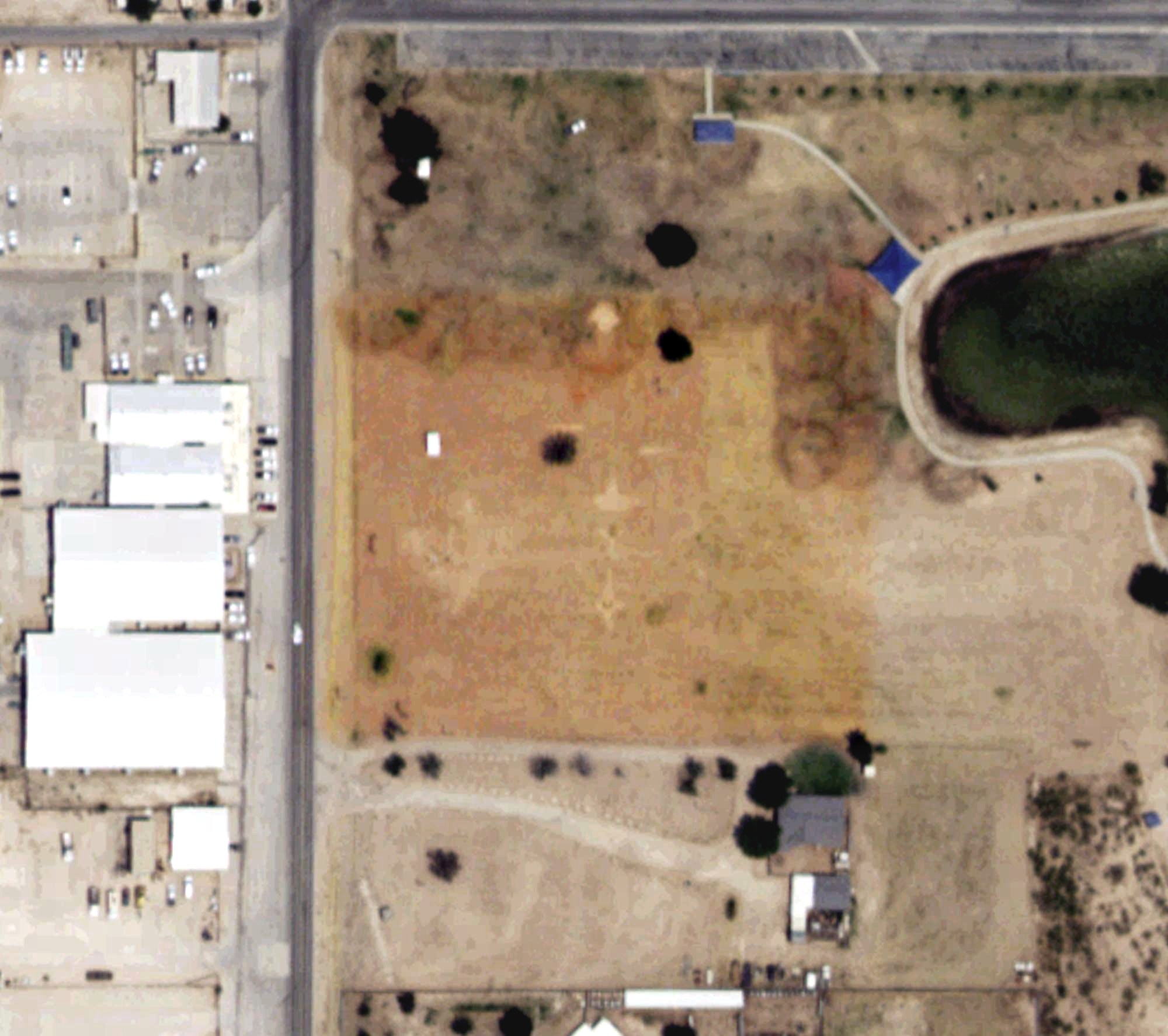 Aerial view of Jal Lake Practice Golf Course, NM
