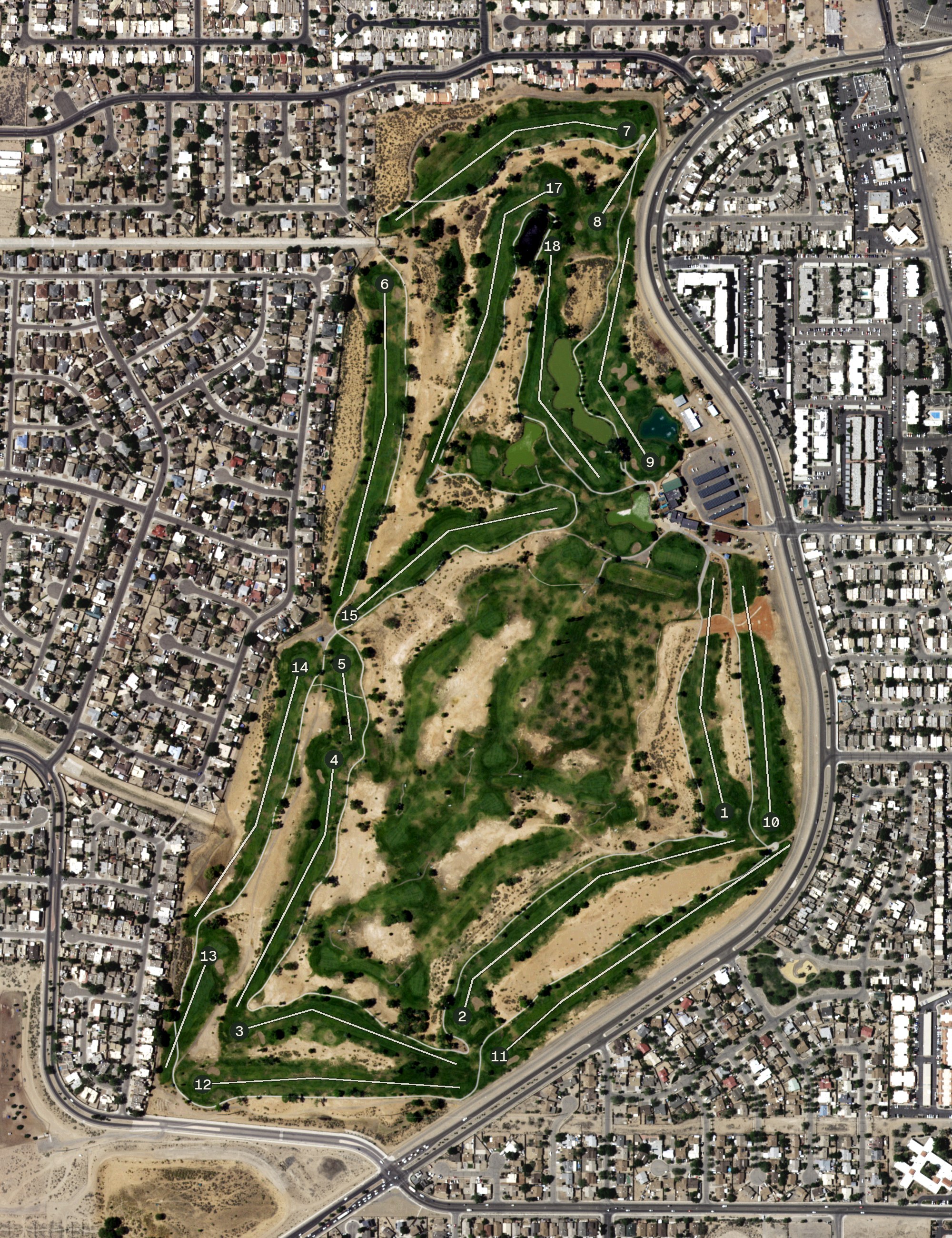 Aerial view of Ladera Golf Course, NM