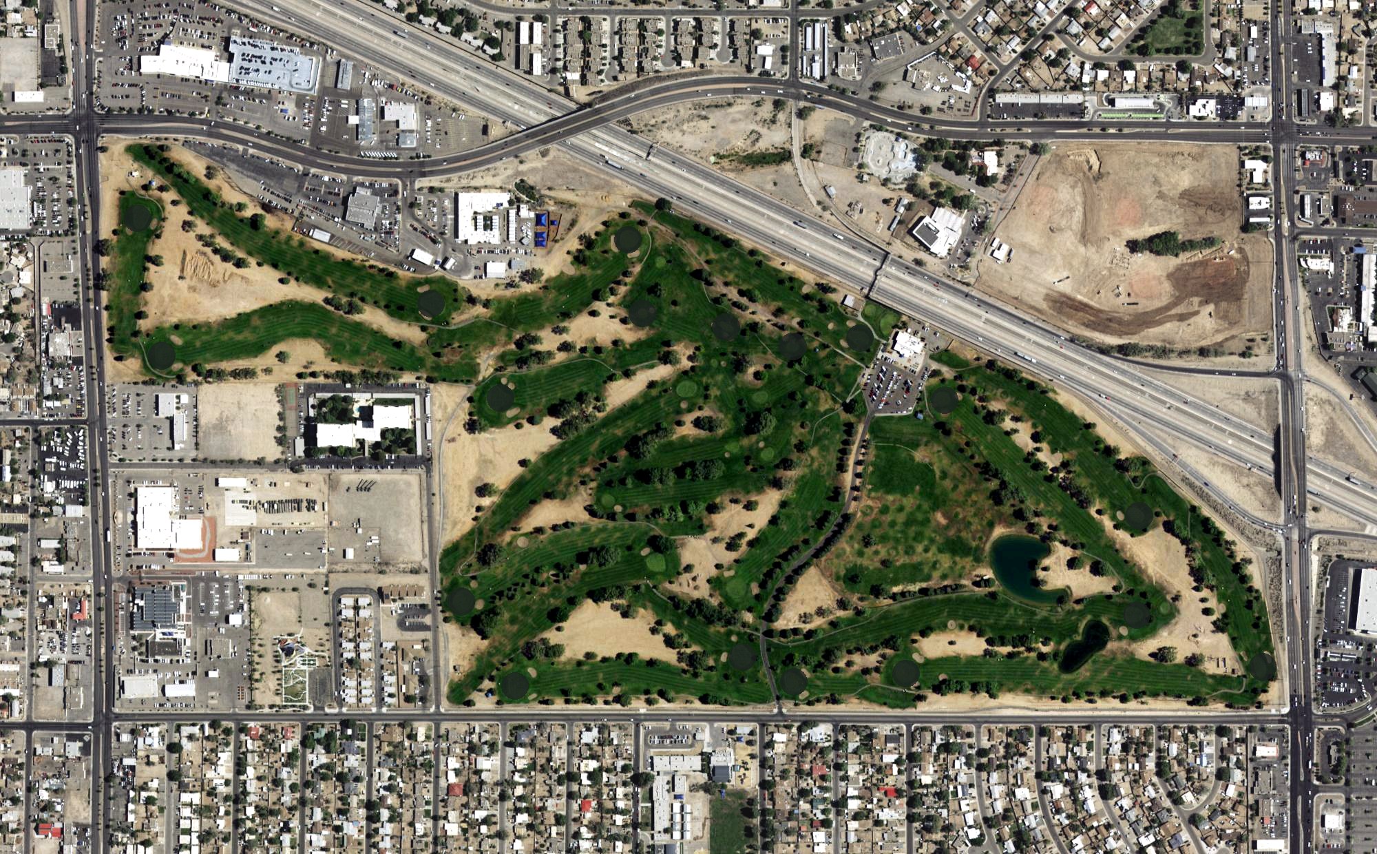 Aerial view of Los Altos Golf Course, NM