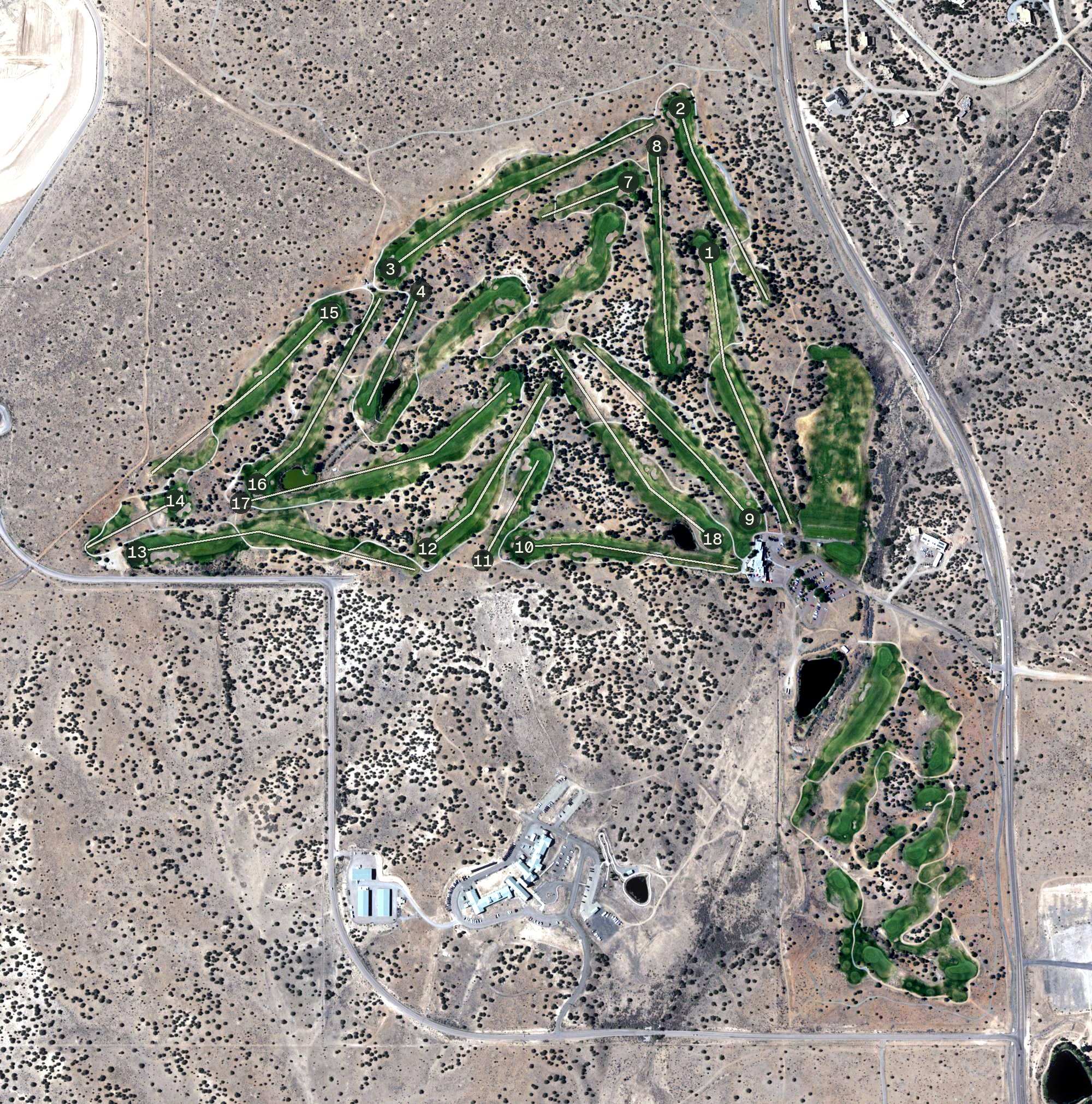 Aerial view of Marty Sanchez Links de Santa Fe, NM