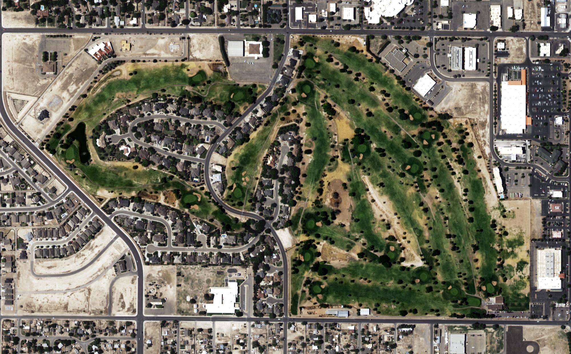 Aerial view of New Mexico Military Institute Golf Course, NM