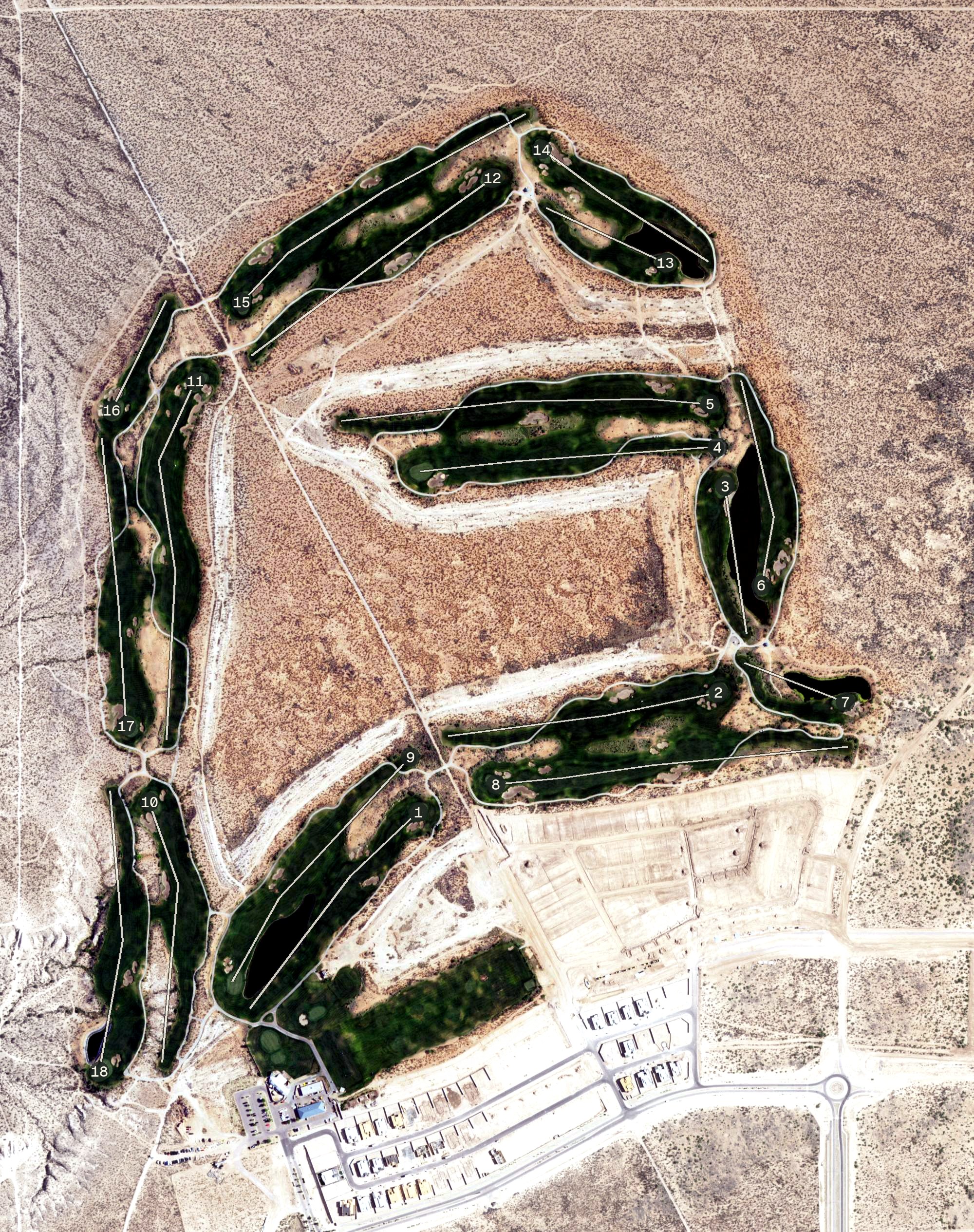Aerial view of Red Hawk Golf Club, NM