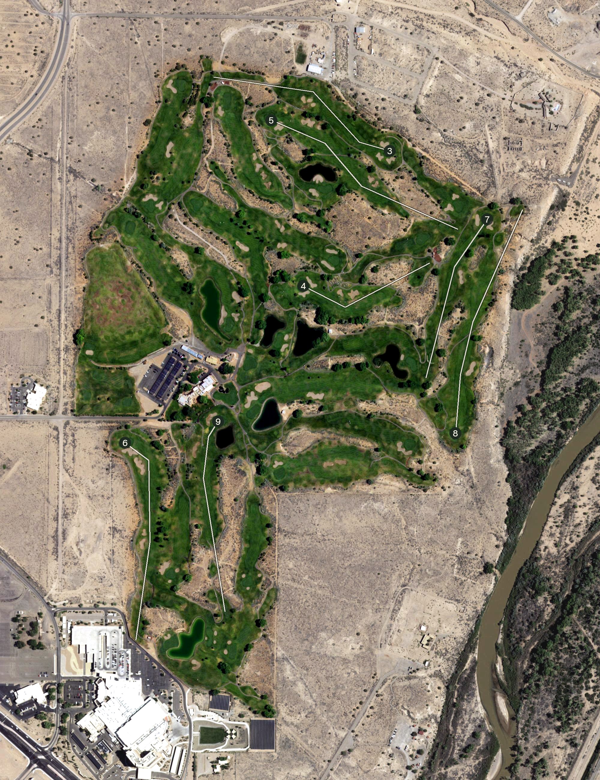 Aerial view of Santa Ana Golf Course, NM