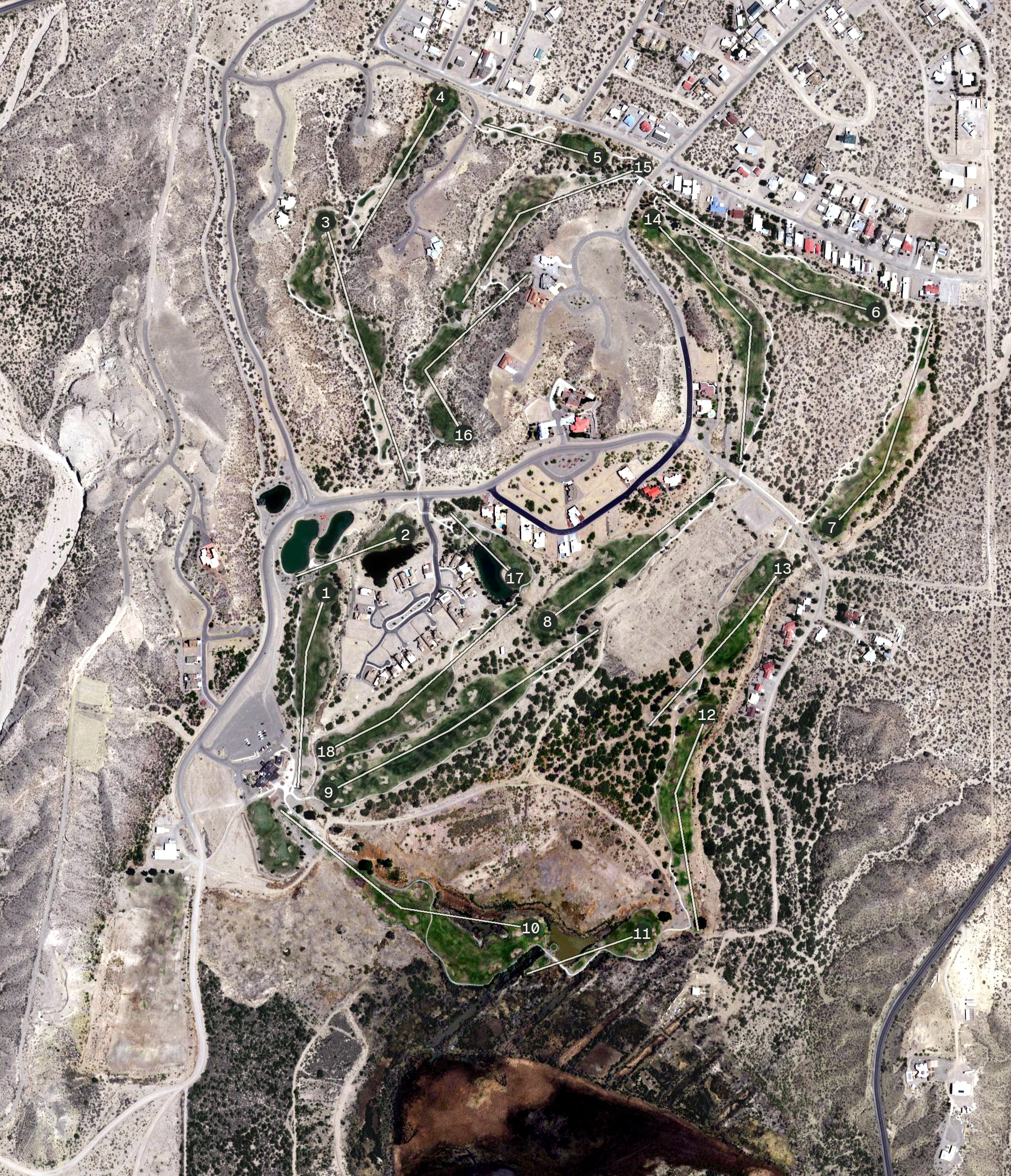 Aerial view of Sierra del Rio Golf Course, NM