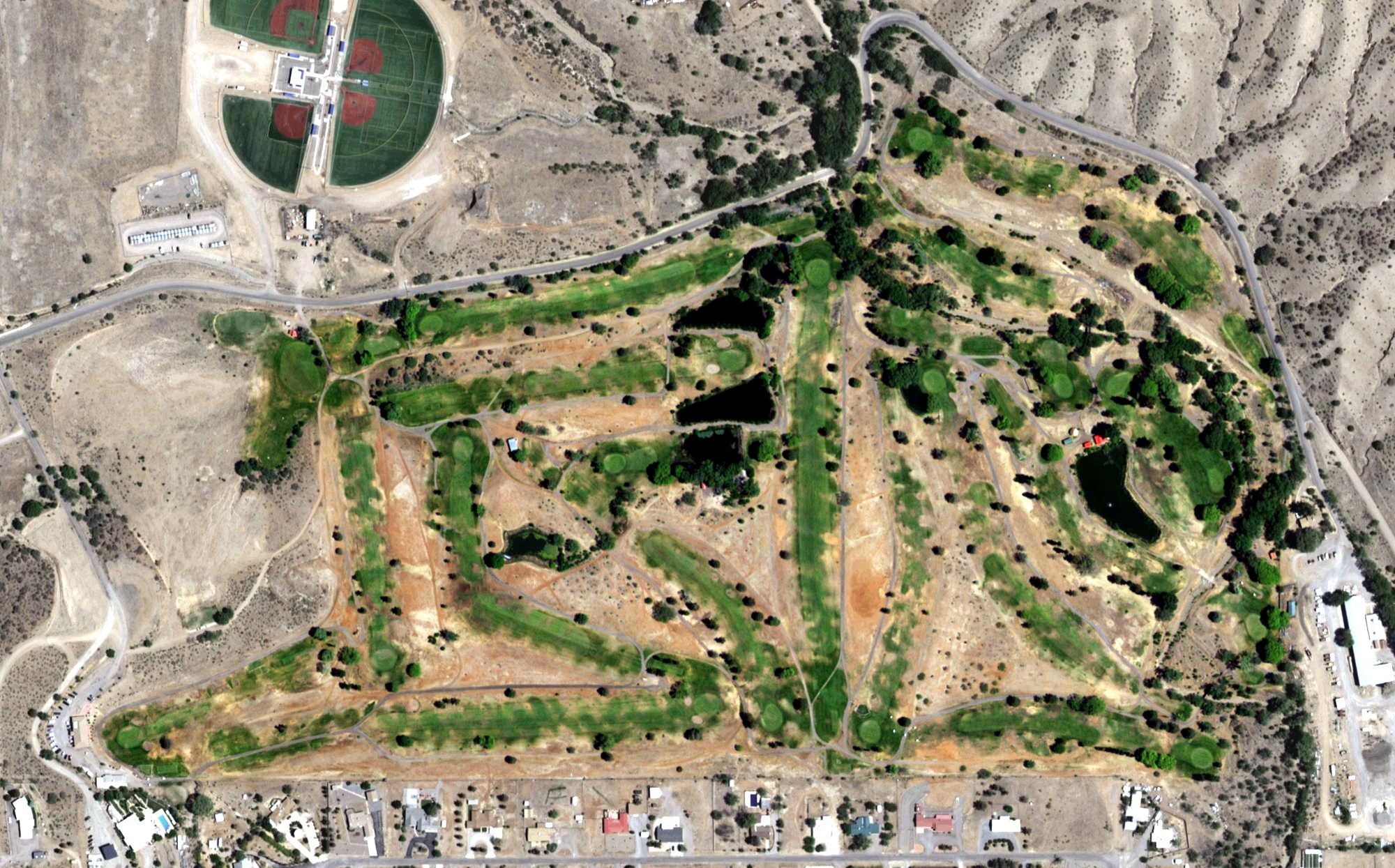 Aerial view of Silver City Golf Course, NM