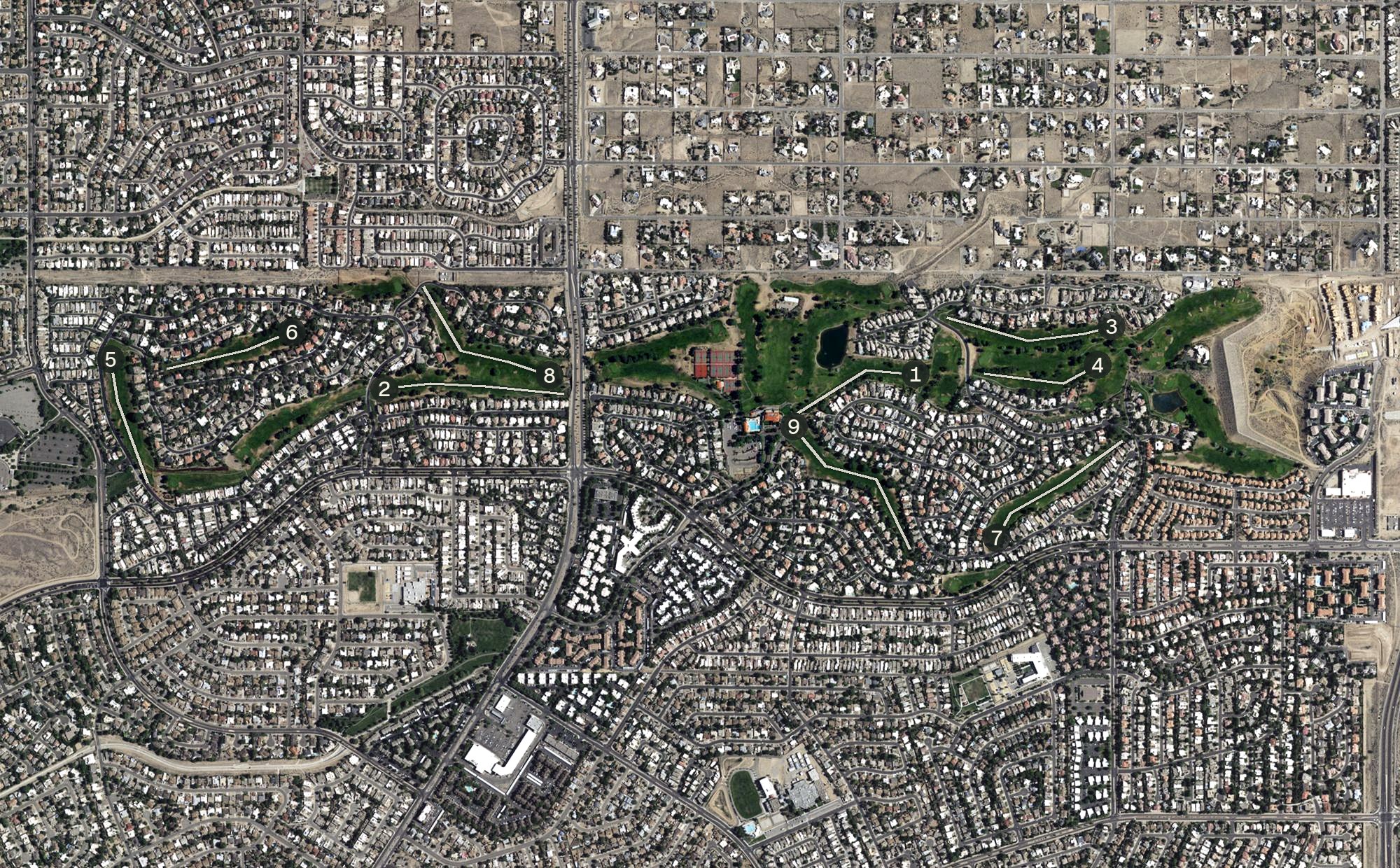 Aerial view of Tanoan Country Club, NM
