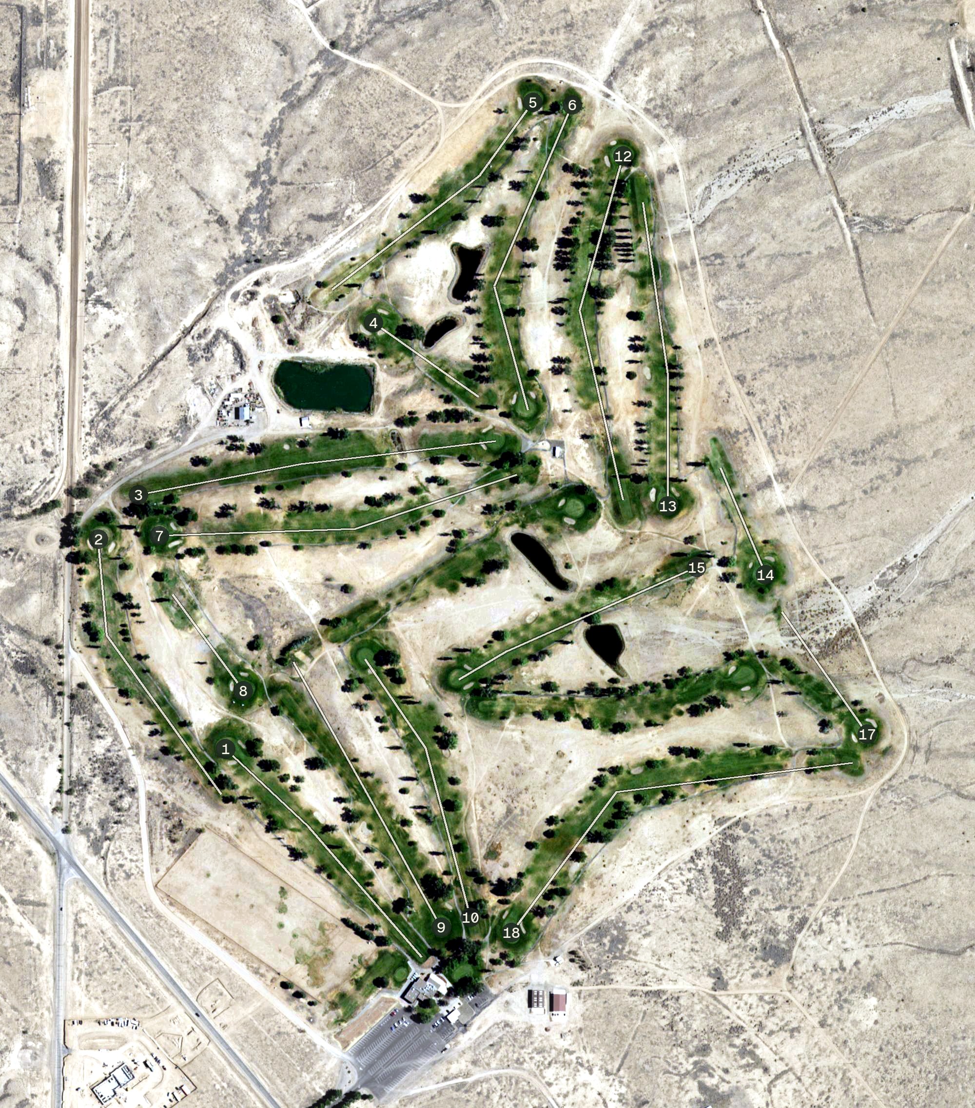 Aerial view of Tijeras Arroyo Golf Course, NM
