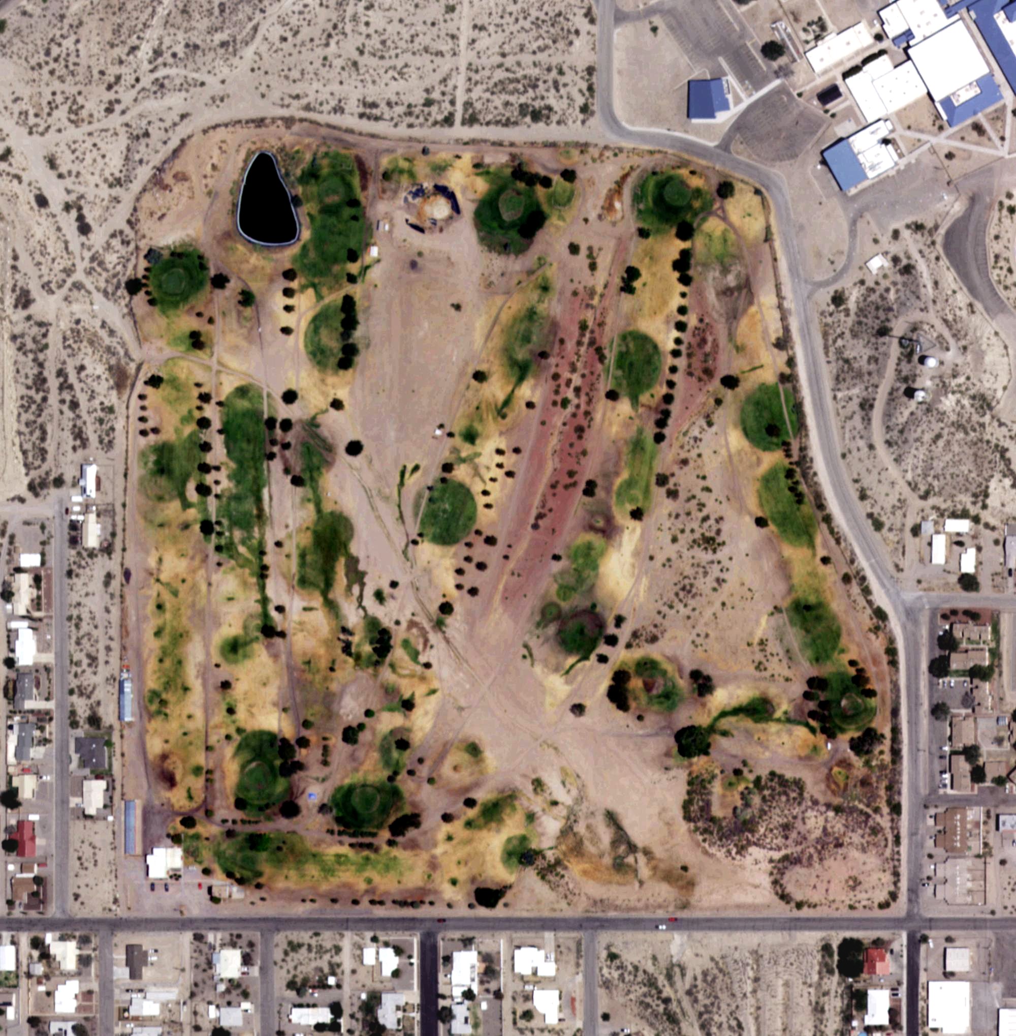 Aerial view of Truth or Consequences Municipal Golf Course, NM