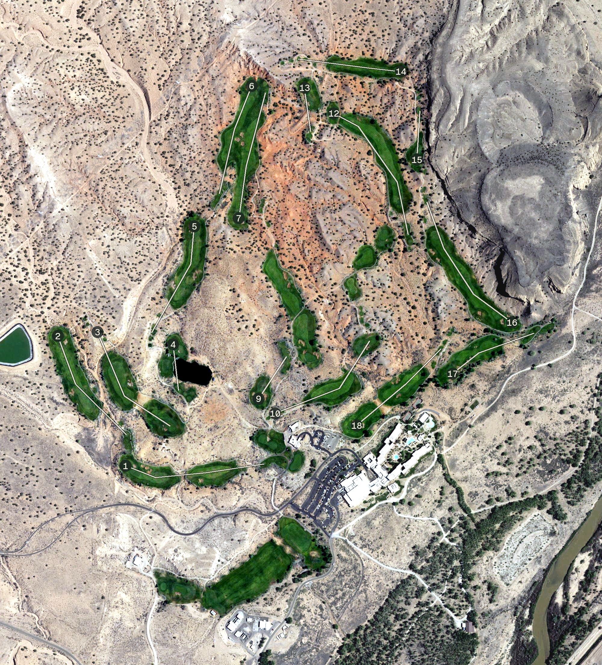 Aerial view of Twin Warriors Golf Club, NM