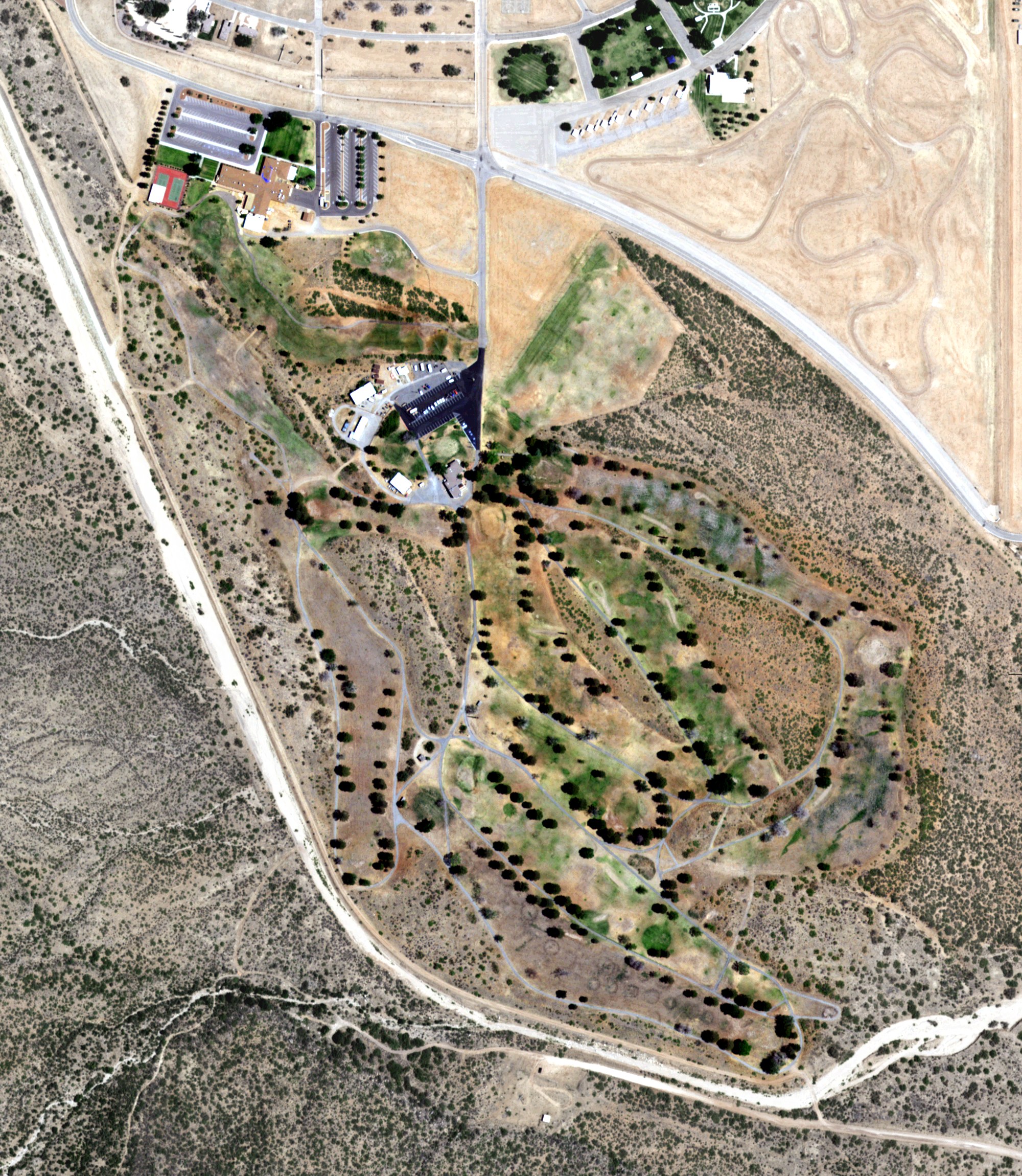 Aerial view of White Sands Missile Range Golf Course, NM