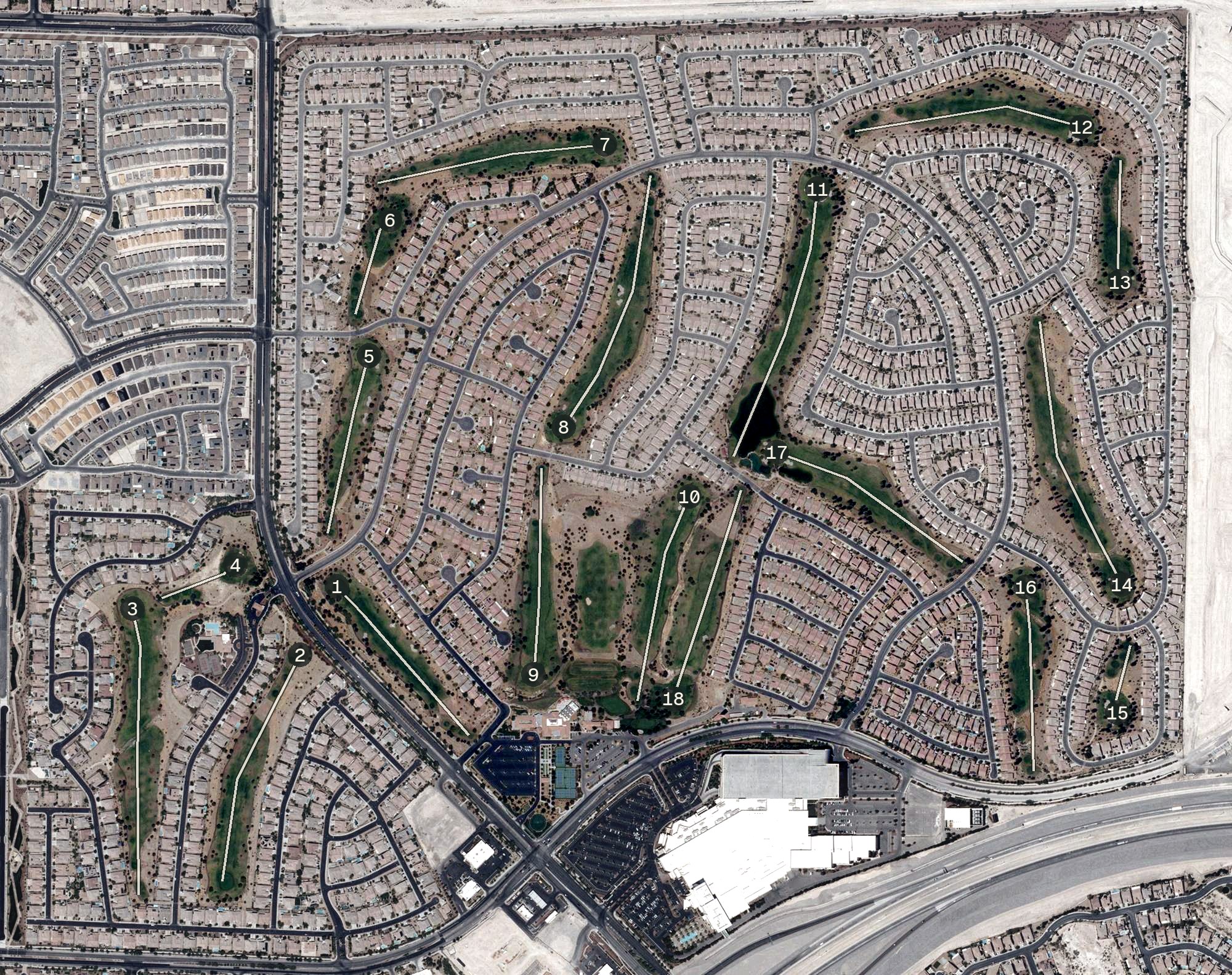 Aerial view of Aliante Golf Club, NV