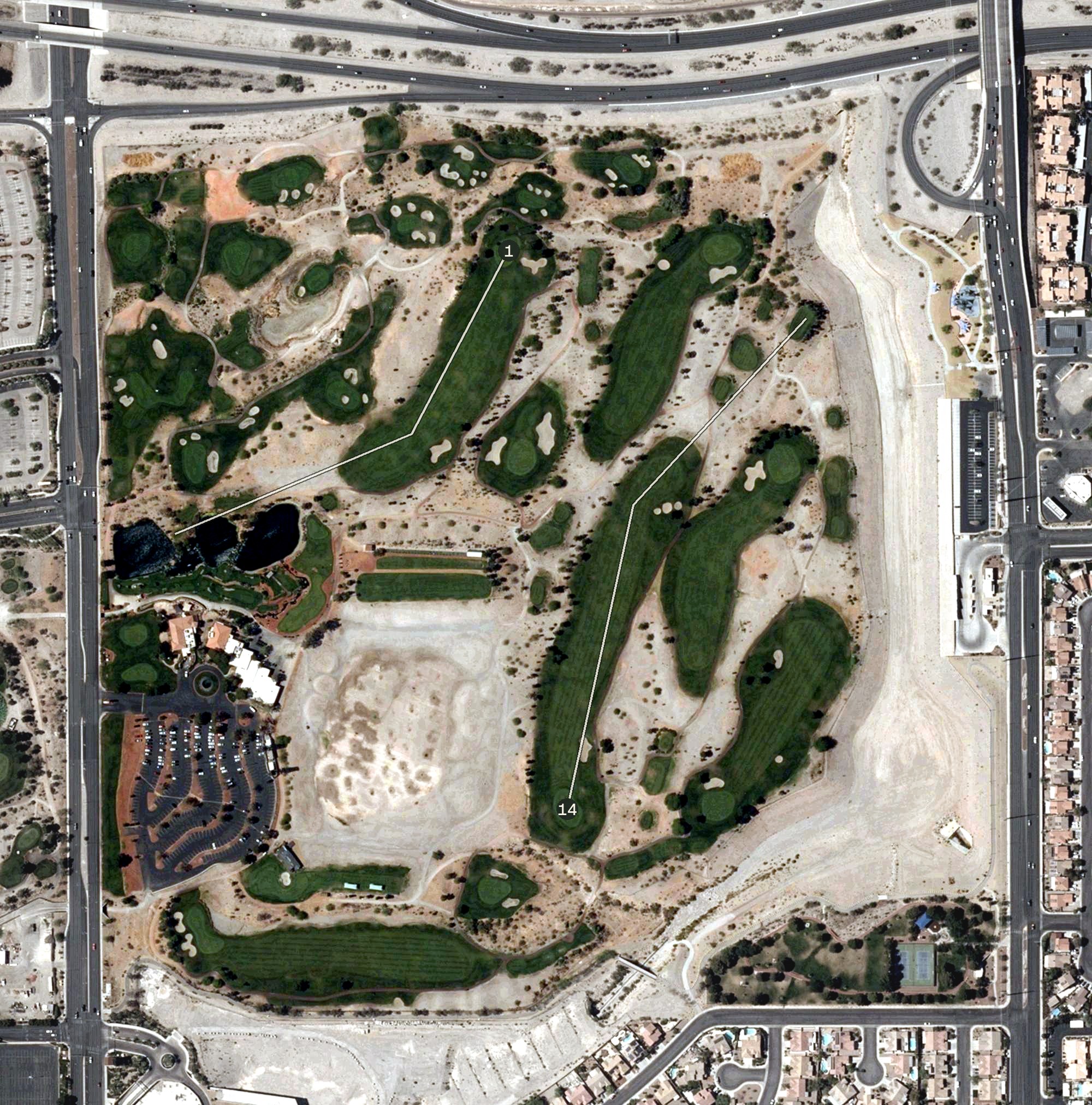 Aerial view of Angel Park Golf Club, NV