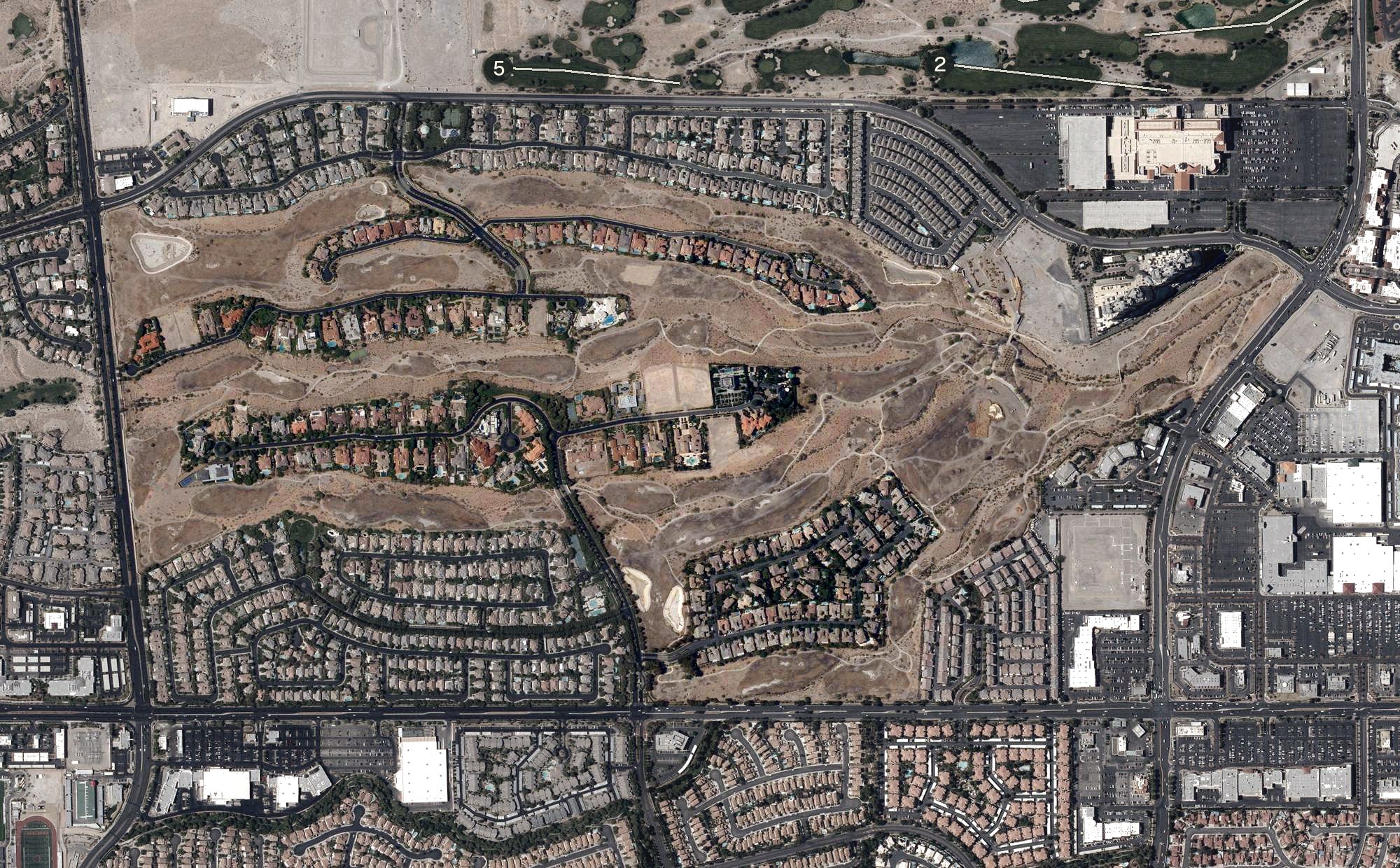 Aerial view of Badlands Golf Club, NV