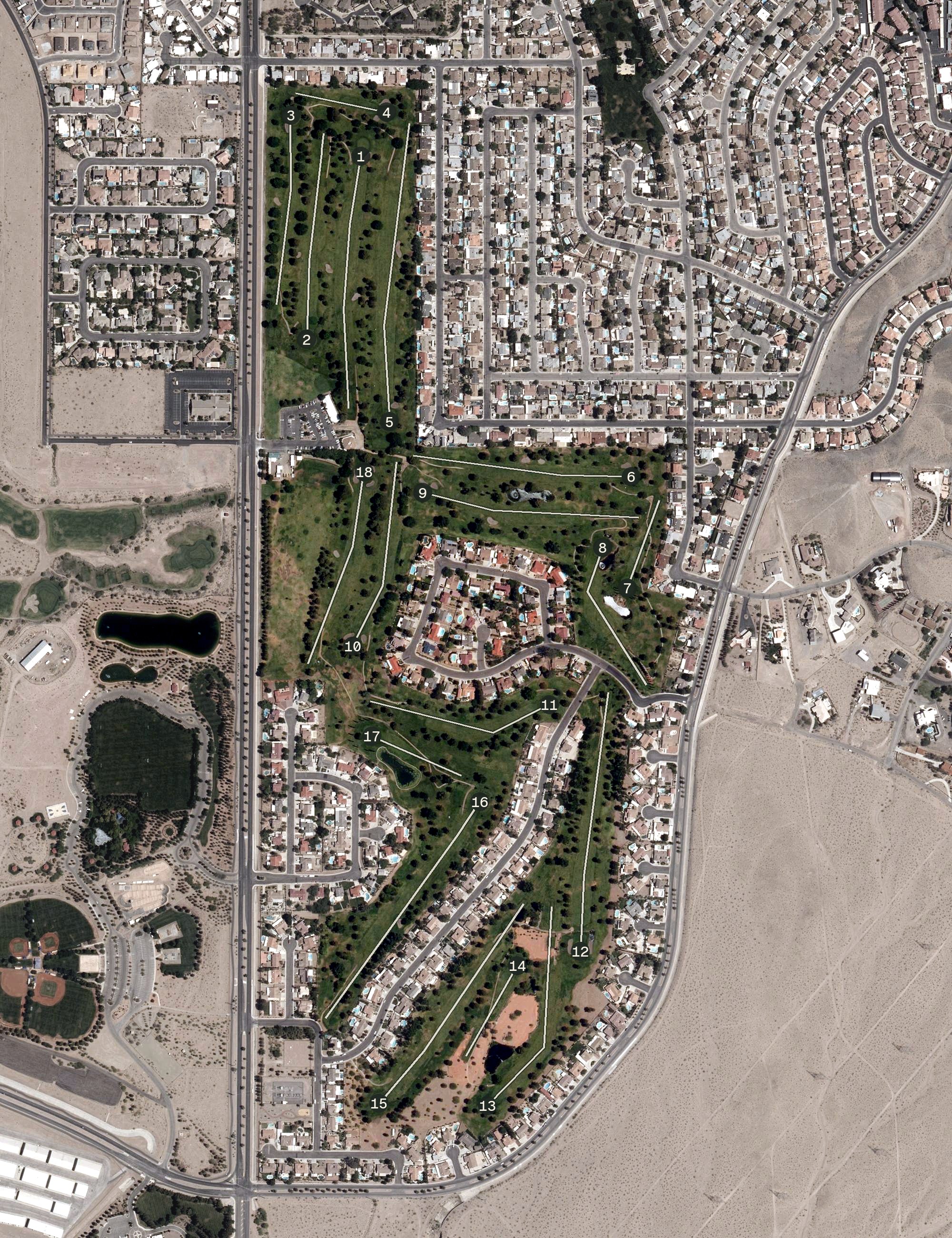 Aerial view of Boulder City Municipal Golf Course, NV