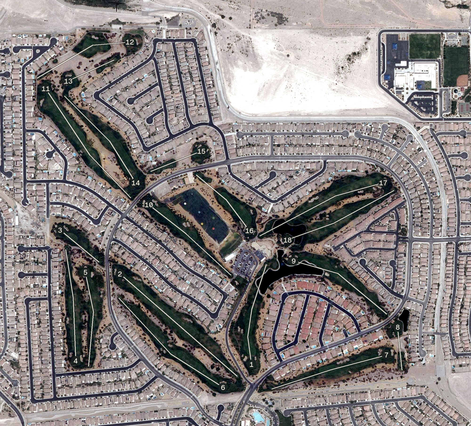 Aerial view of Chimera Golf Club, NV
