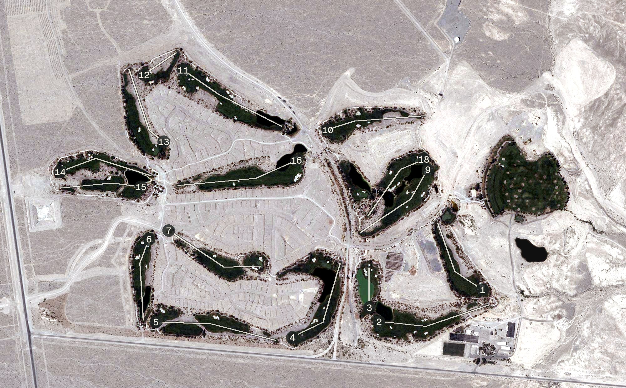 Aerial view of Coyote Springs Golf Club, NV