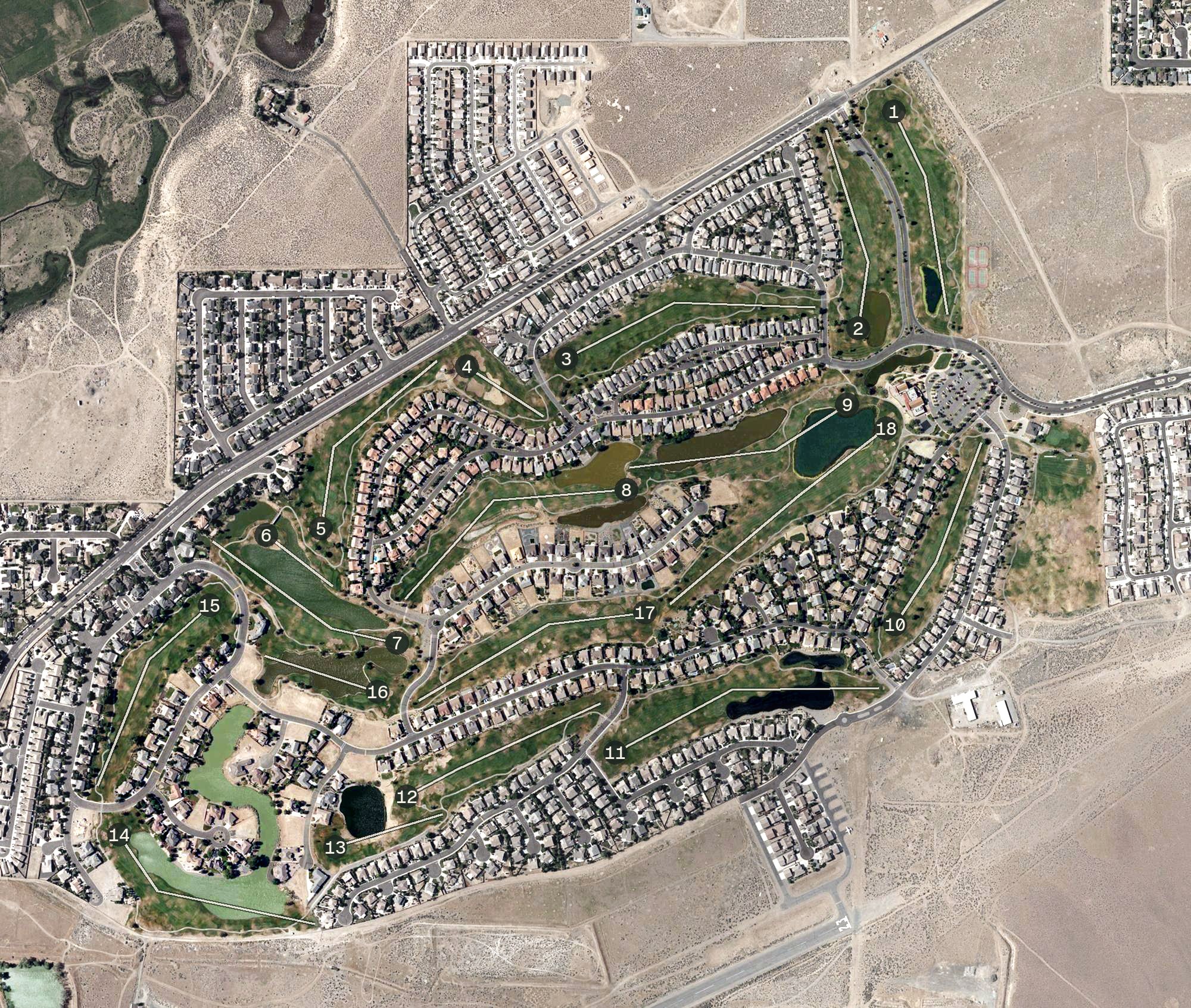 Aerial view of Dayton Valley Golf Course, NV