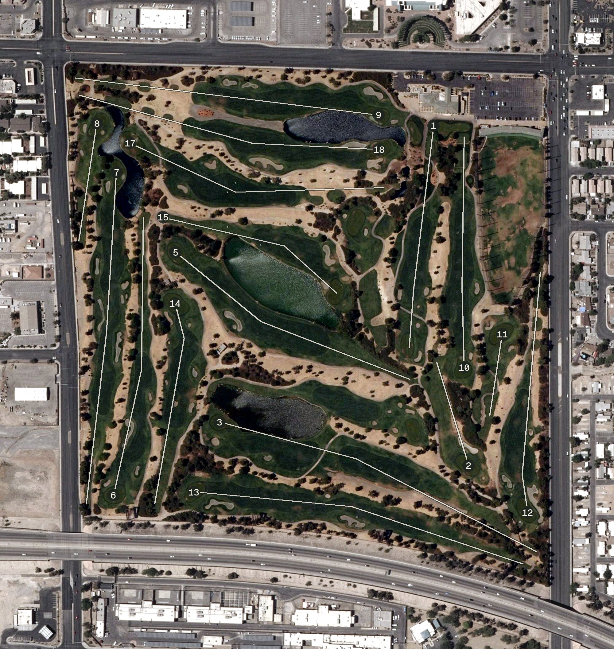 Aerial view of Desert Pines Golf Club, NV