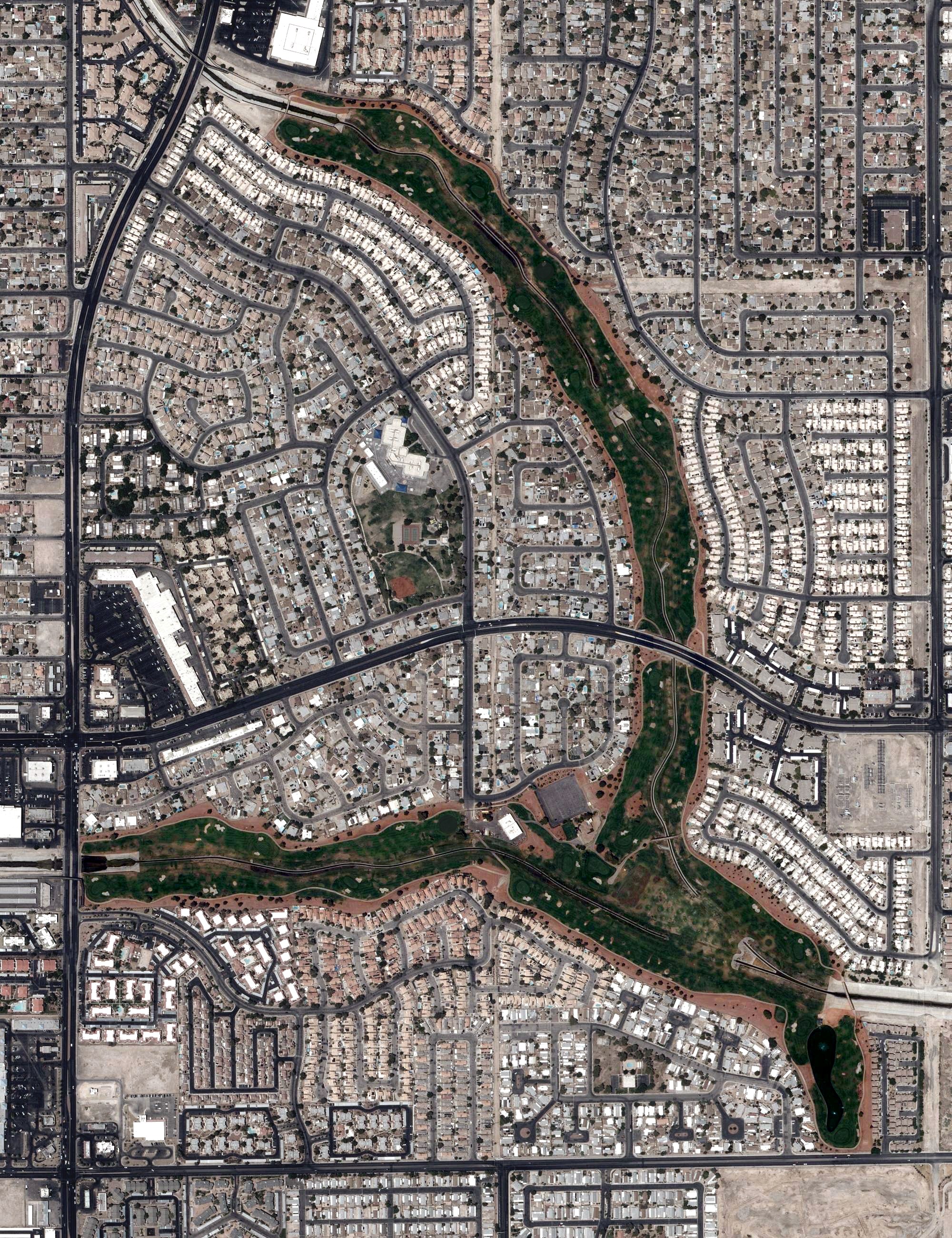 Aerial view of Desert Rose Golf Course, NV