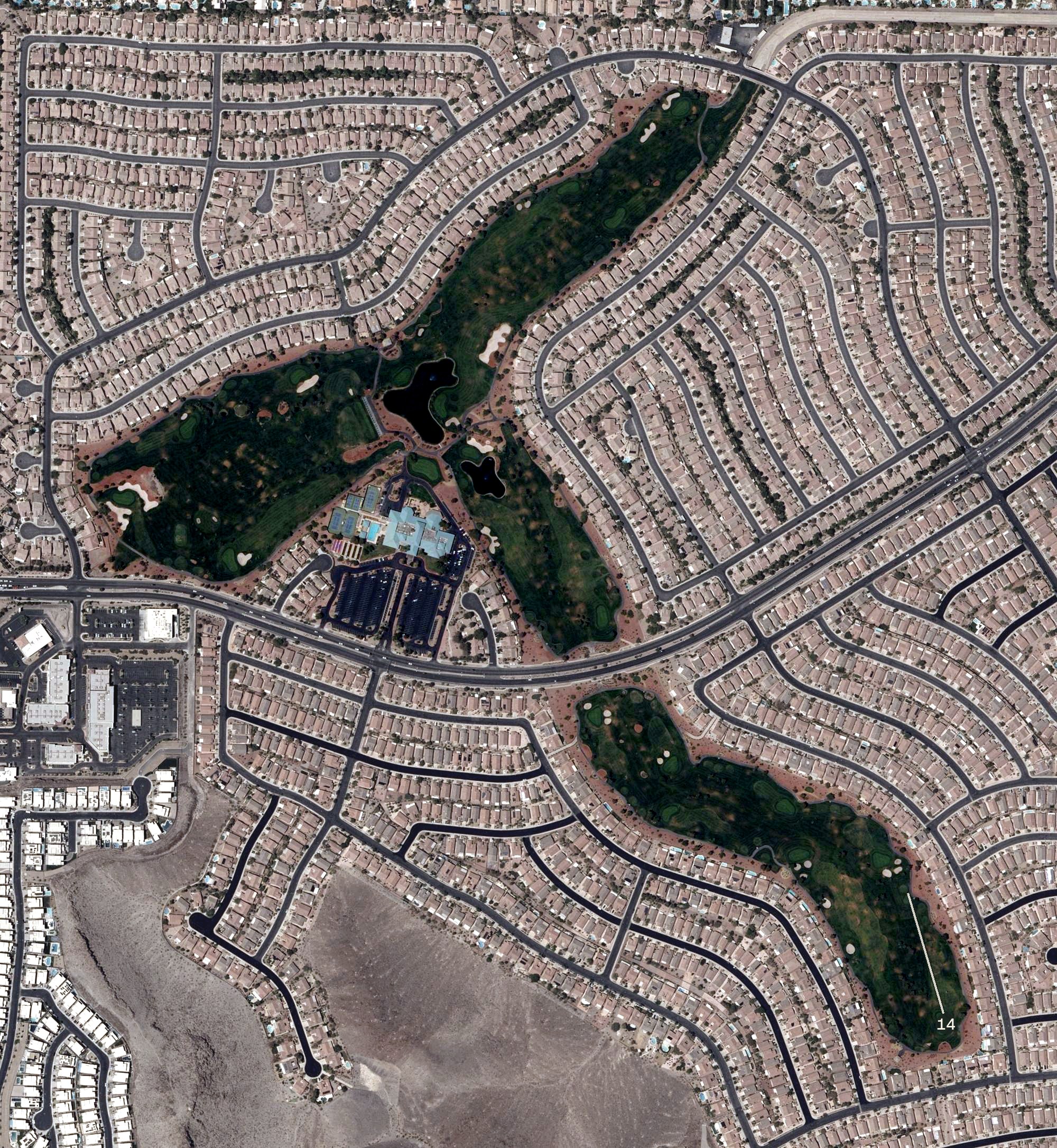 Aerial view of Desert Willow Golf Course, NV