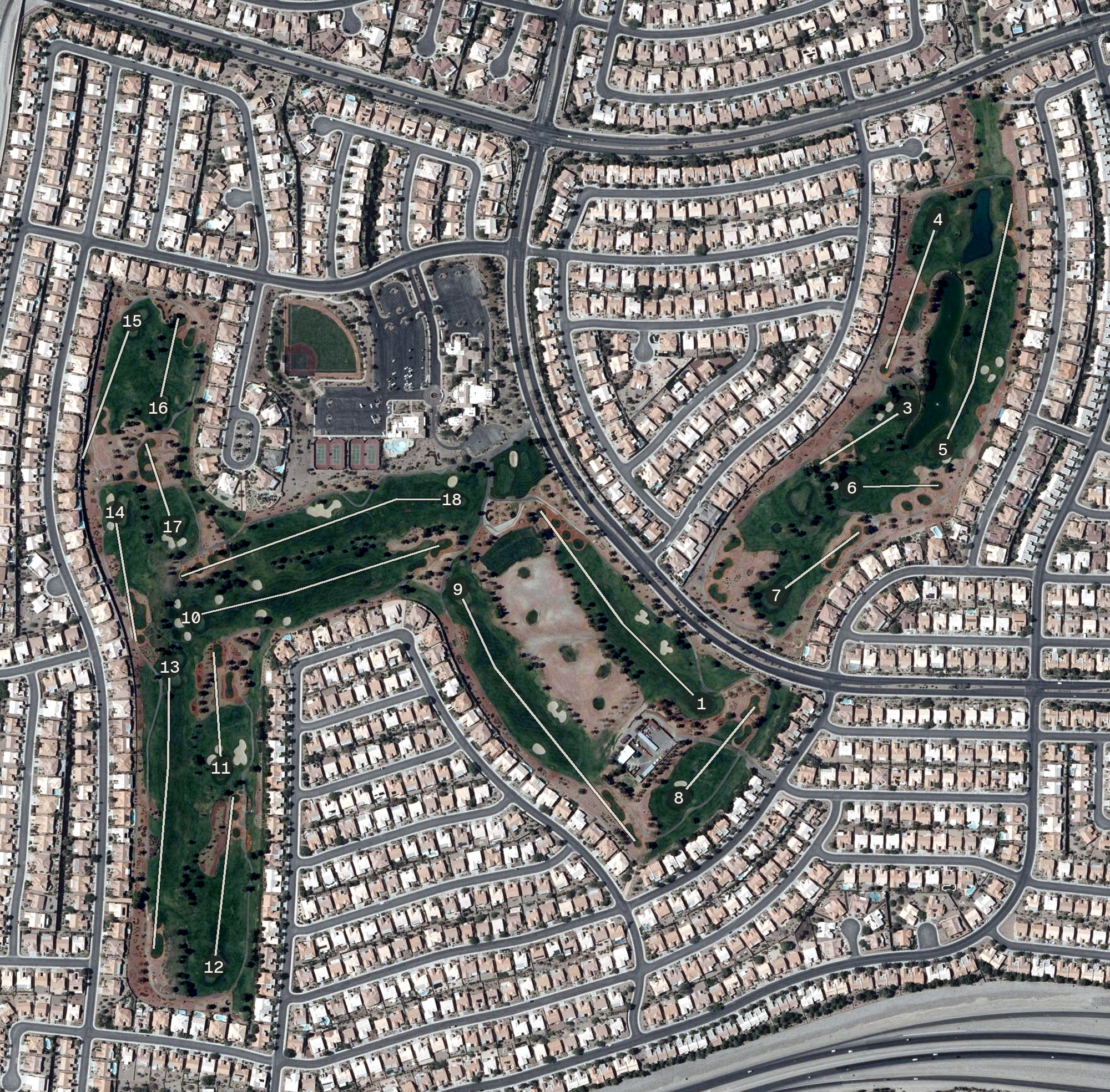 Aerial view of Eagle Crest Golf Course, NV
