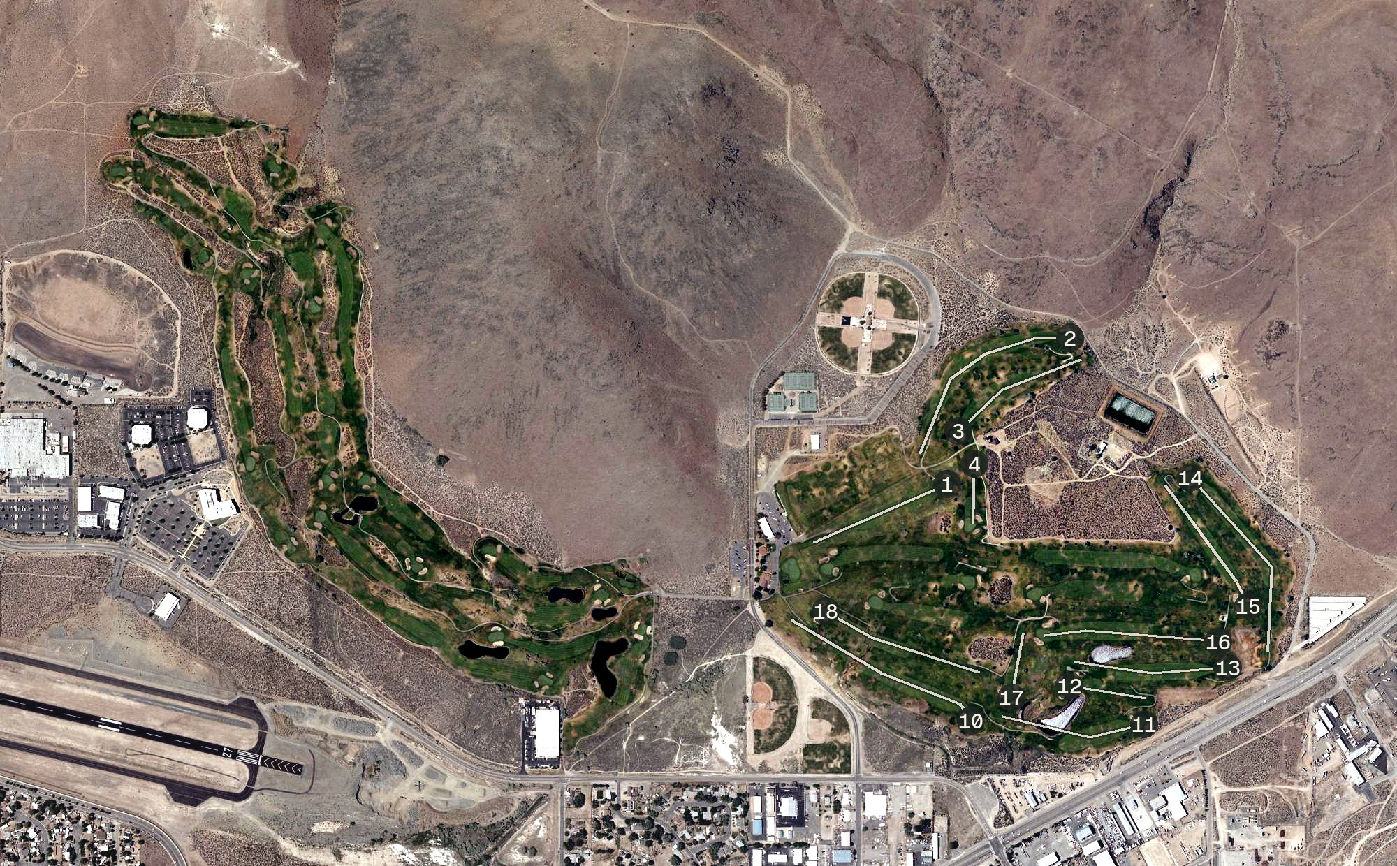 Aerial view of Eagle Valley Golf Course, NV