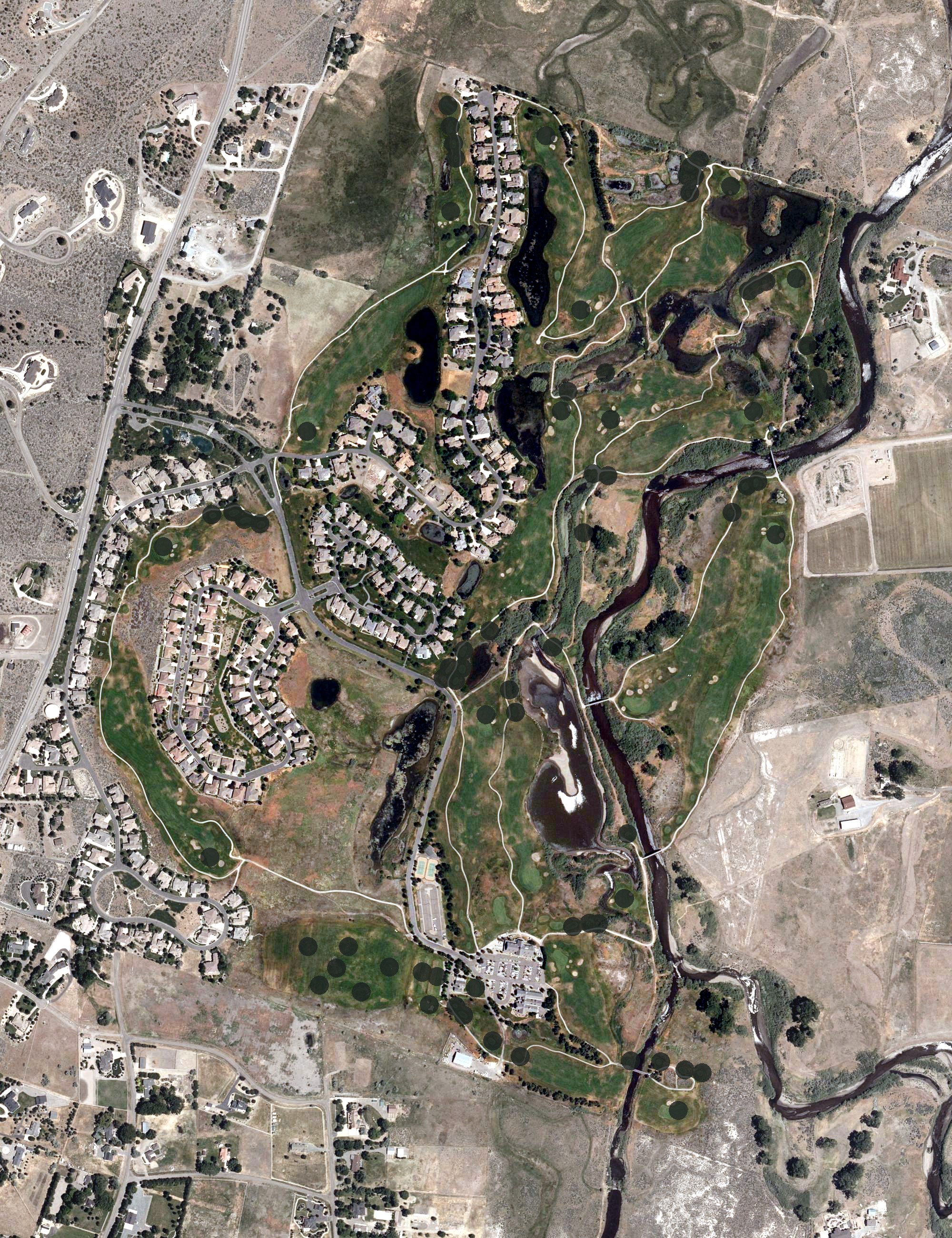 Aerial view of Genoa Golf Club - Lakes Course, NV
