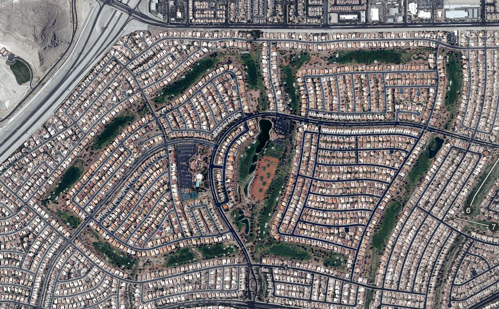 Aerial view of Highland Falls Golf Course, NV
