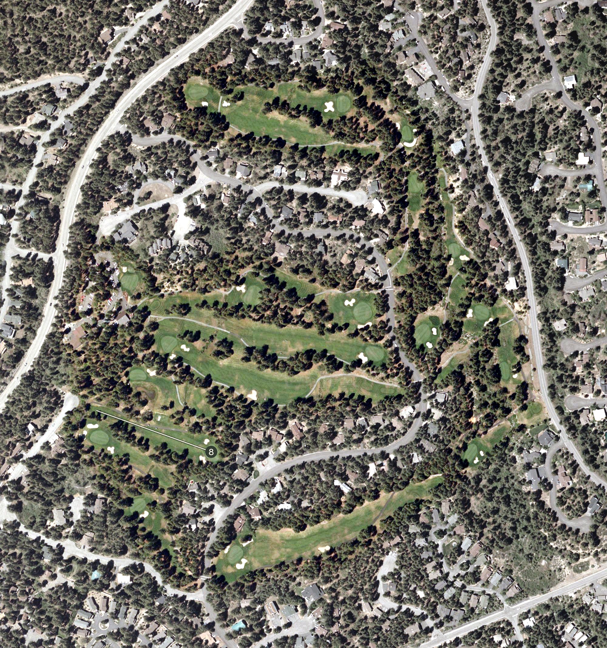 Aerial view of Incline Village Golf Courses - Mountain Course, NV