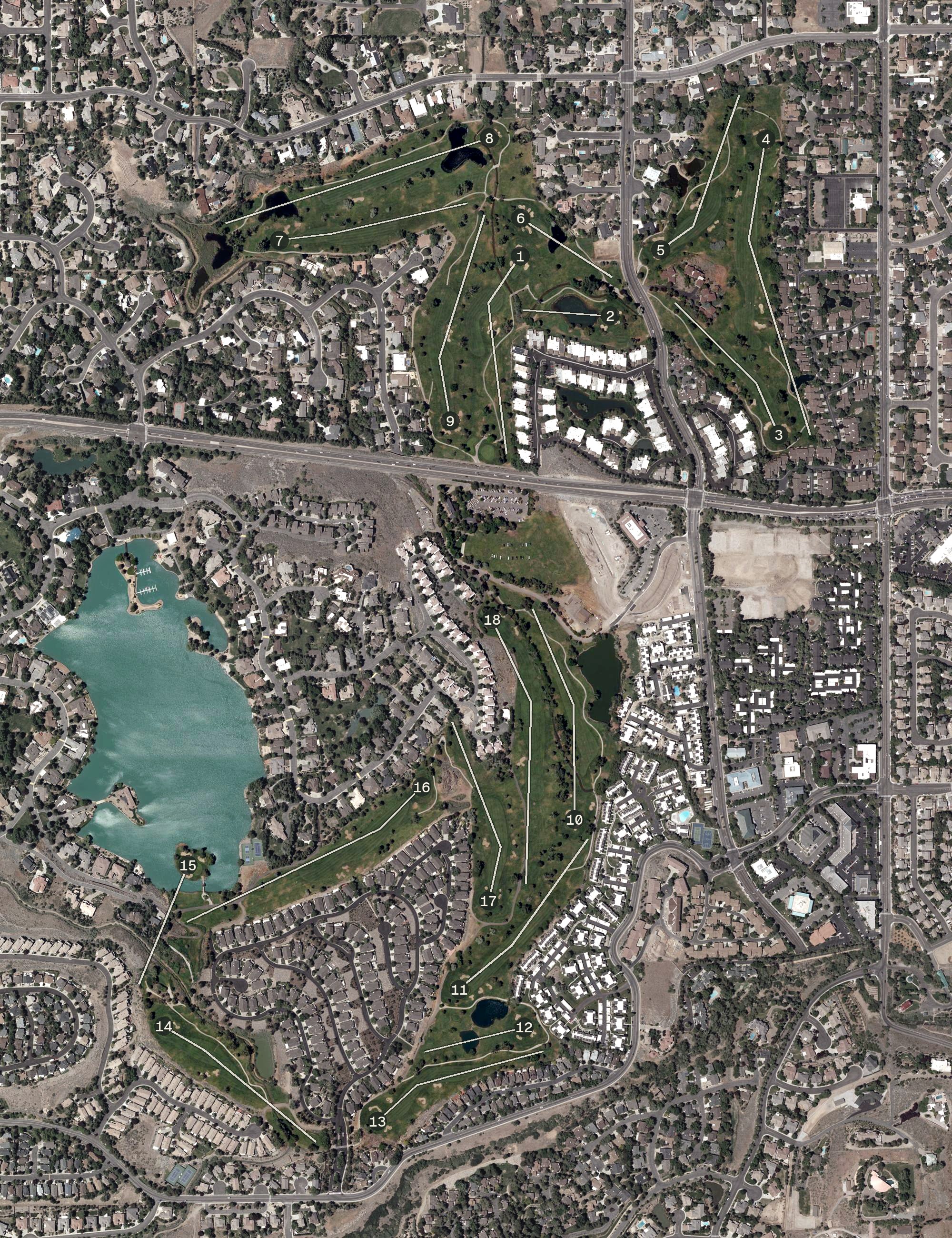 Aerial view of Lake Ridge Golf Course, NV