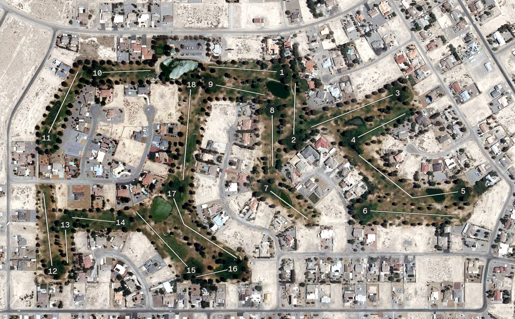 Aerial view of Lake View Executive Golf Course, NV