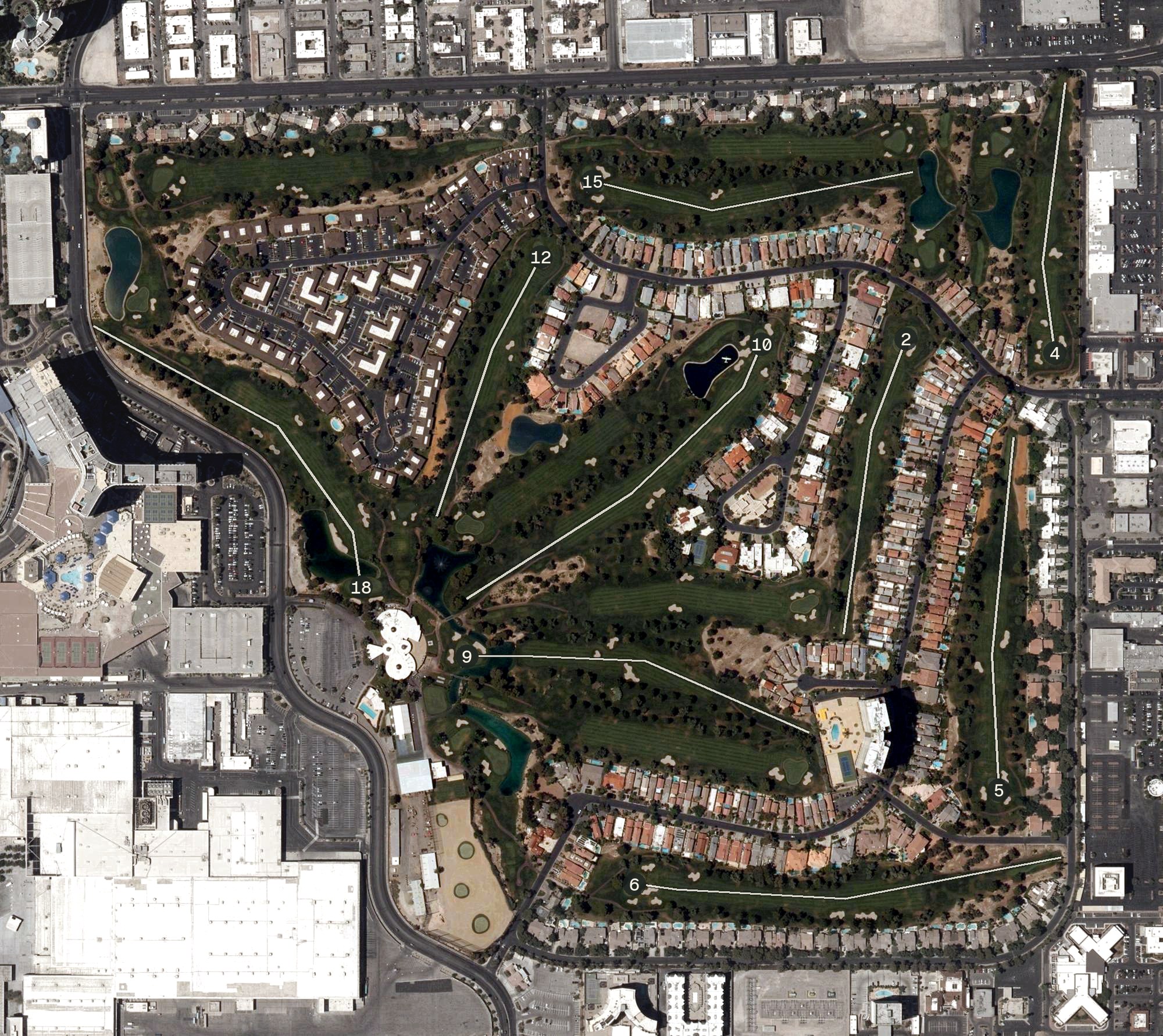 Aerial view of Las Vegas Country Club, NV