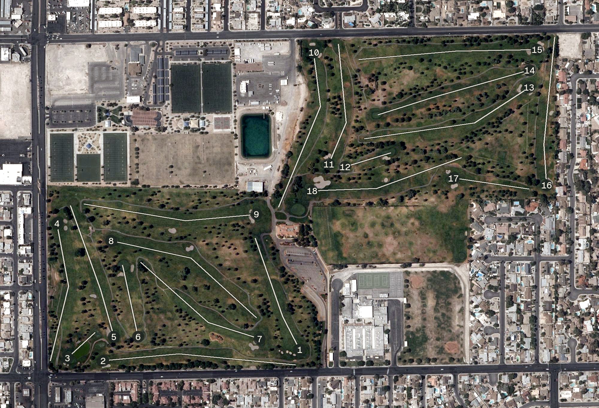 Aerial view of Las Vegas Golf Club, NV