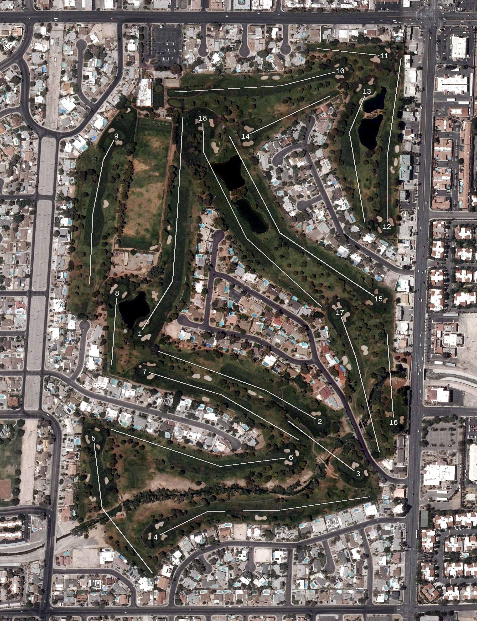 Aerial view of Las Vegas National Golf Club, NV