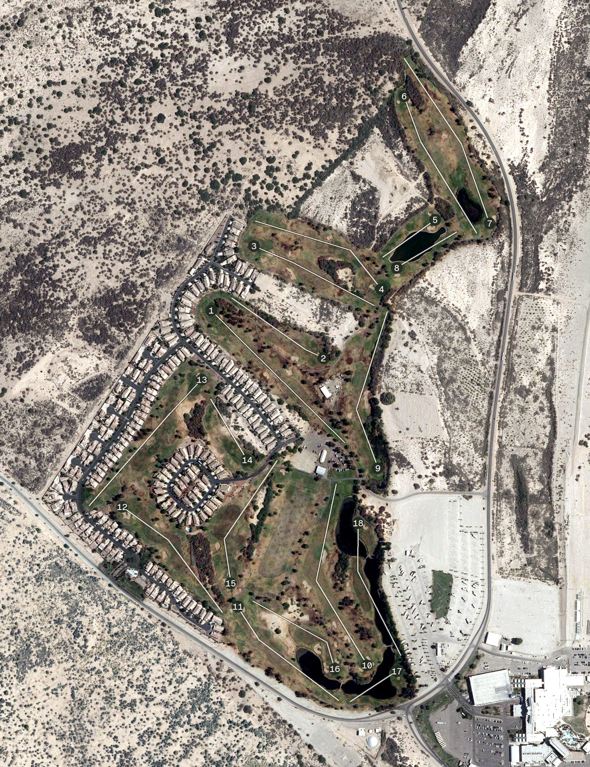Aerial view of Mojave Resort Golf Club, NV