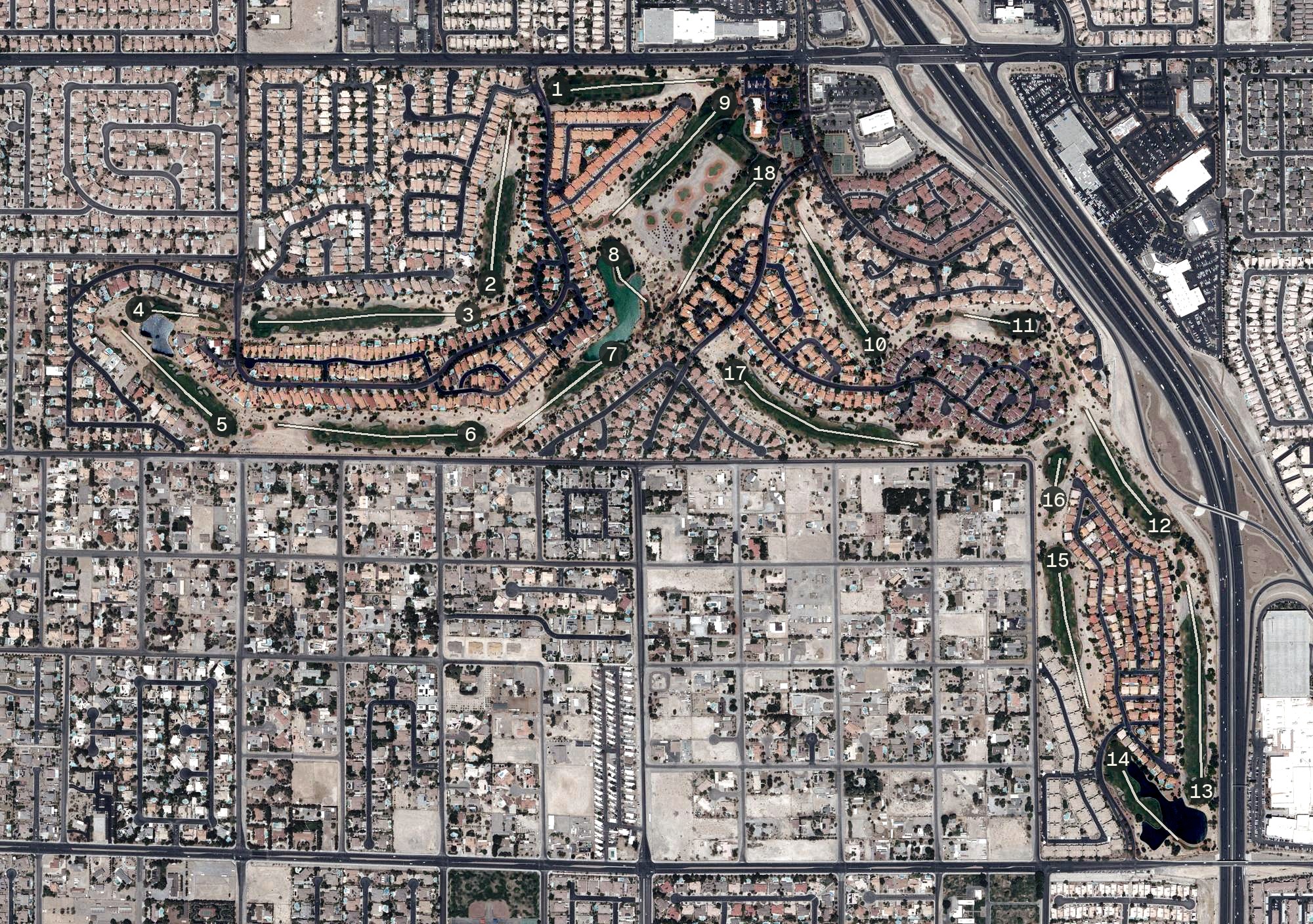 Aerial view of Painted Desert Golf Club, NV