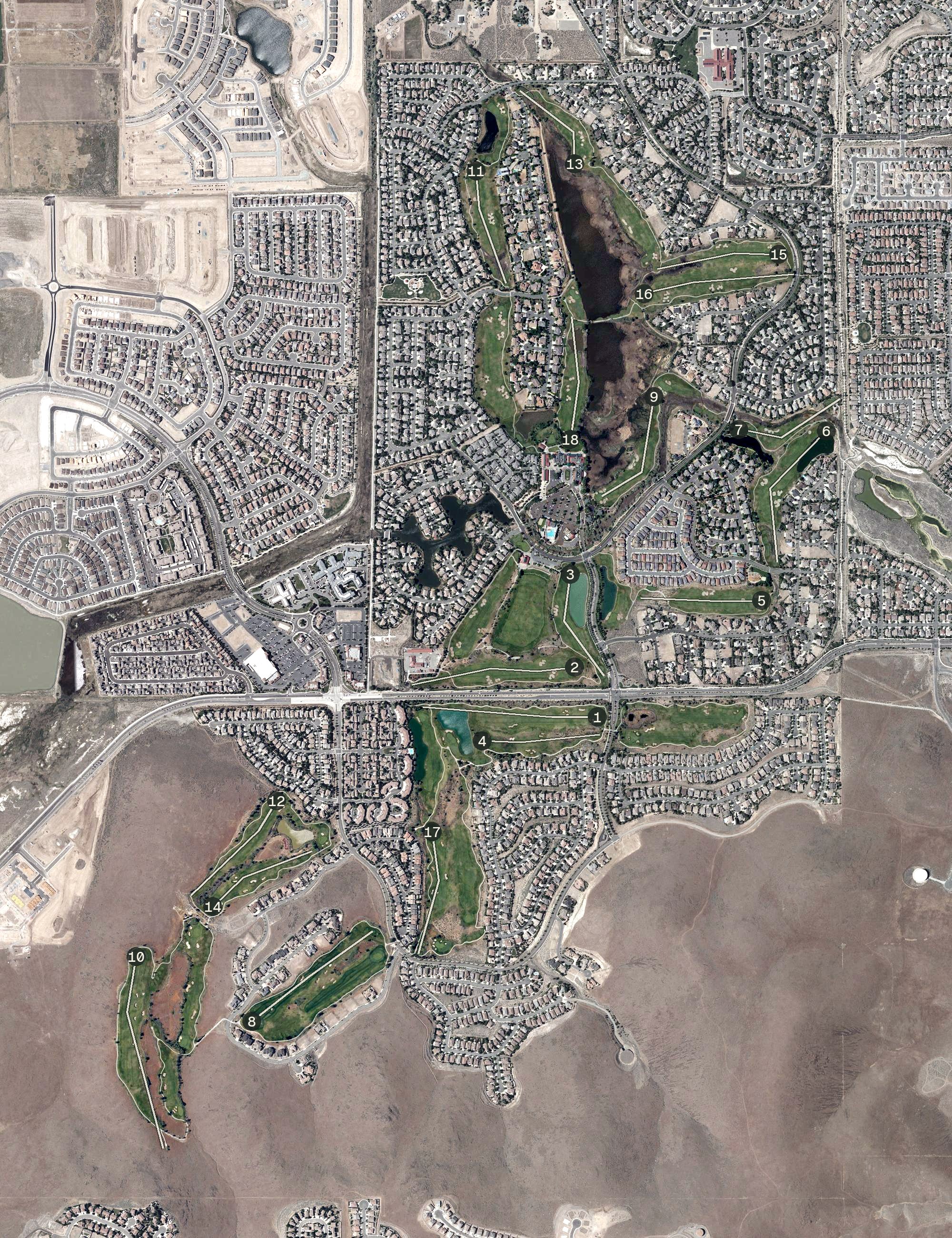 Aerial view of Red Hawk Golf and Resort, NV