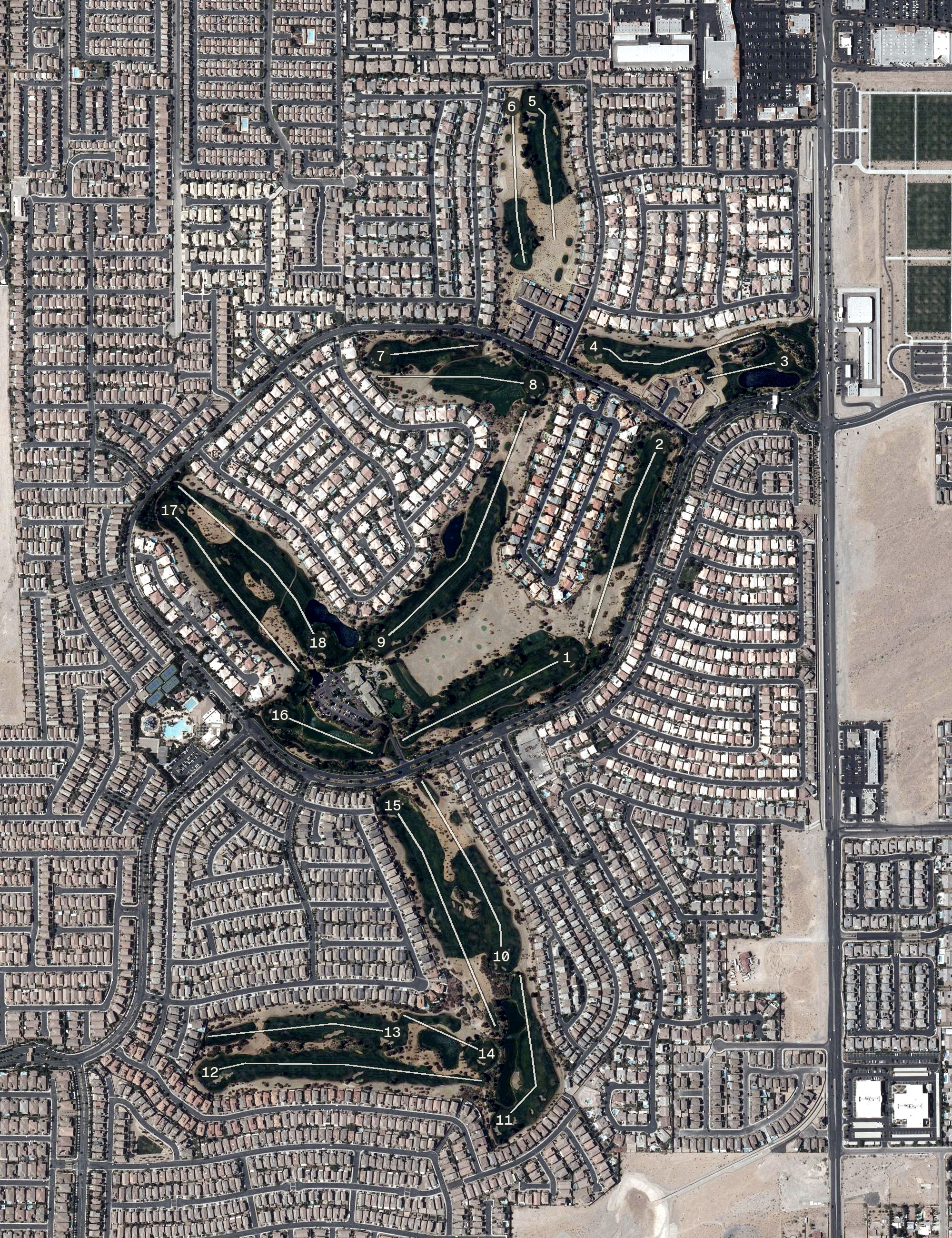 Aerial view of Rhodes Ranch Country Club, NV