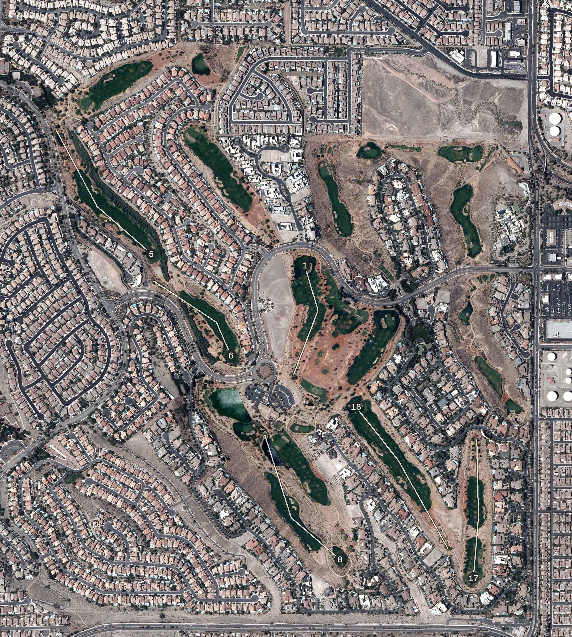 Aerial view of Rio Secco Golf Club, NV