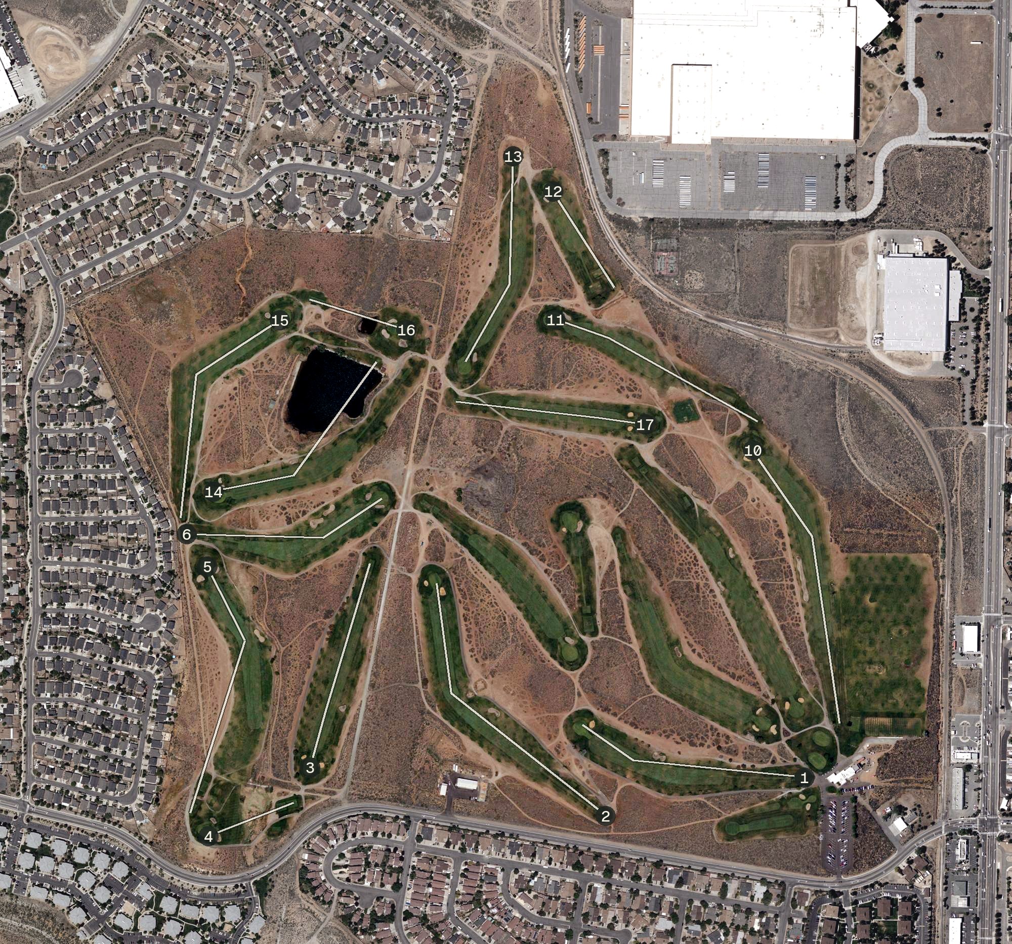 Aerial view of Sierra Sage Golf Course, NV
