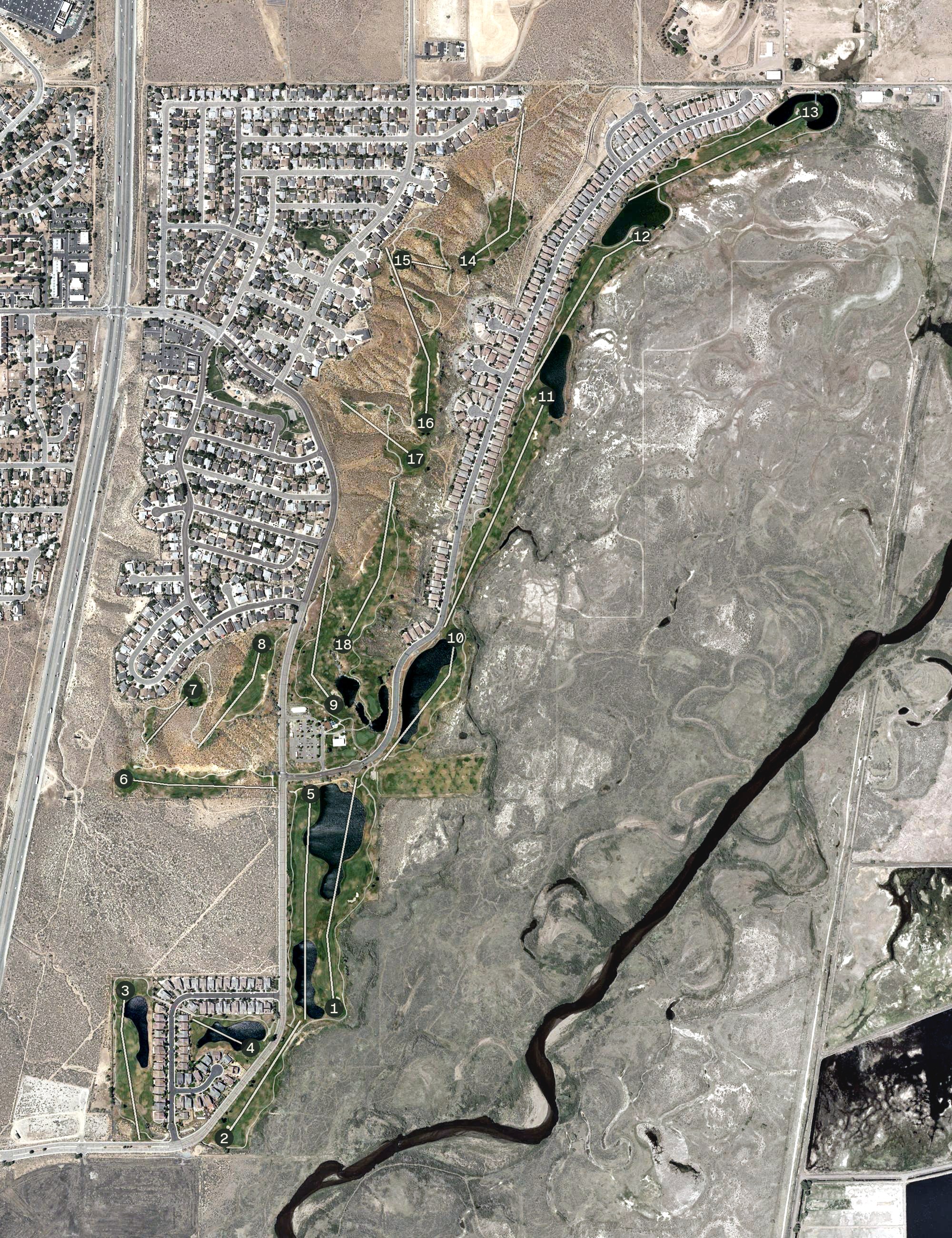 Aerial view of Sunridge Golf Club, NV