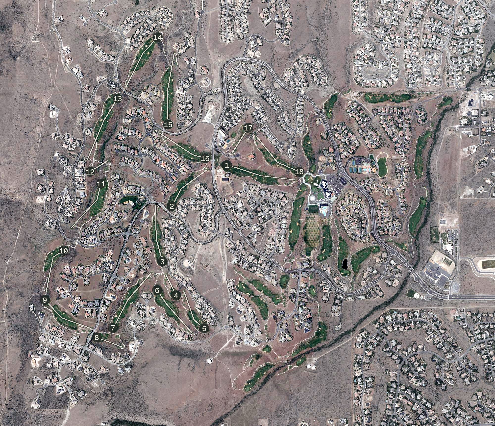 Aerial view of The Club at ArrowCreek, NV