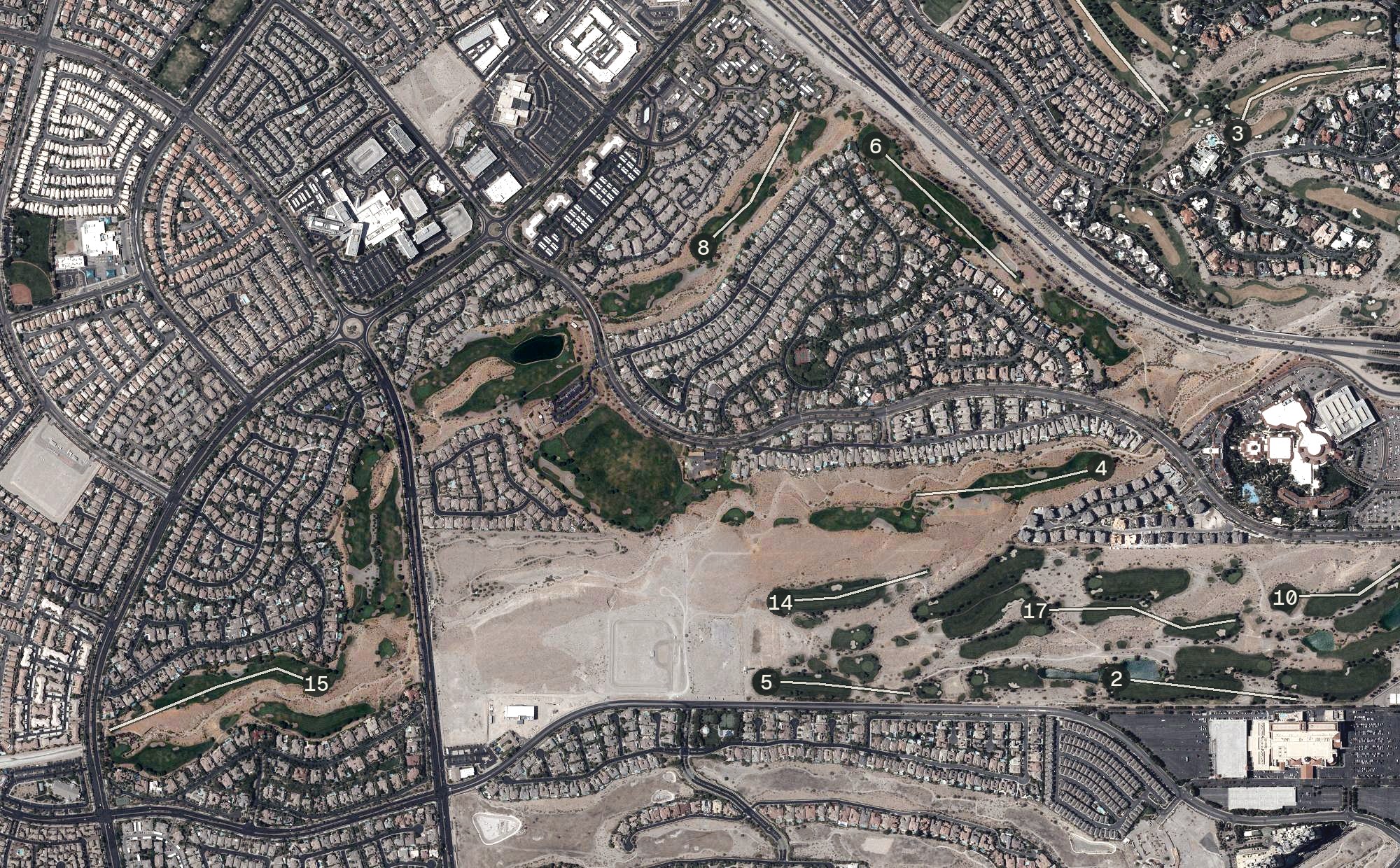 Aerial view of TPC Las Vegas, NV