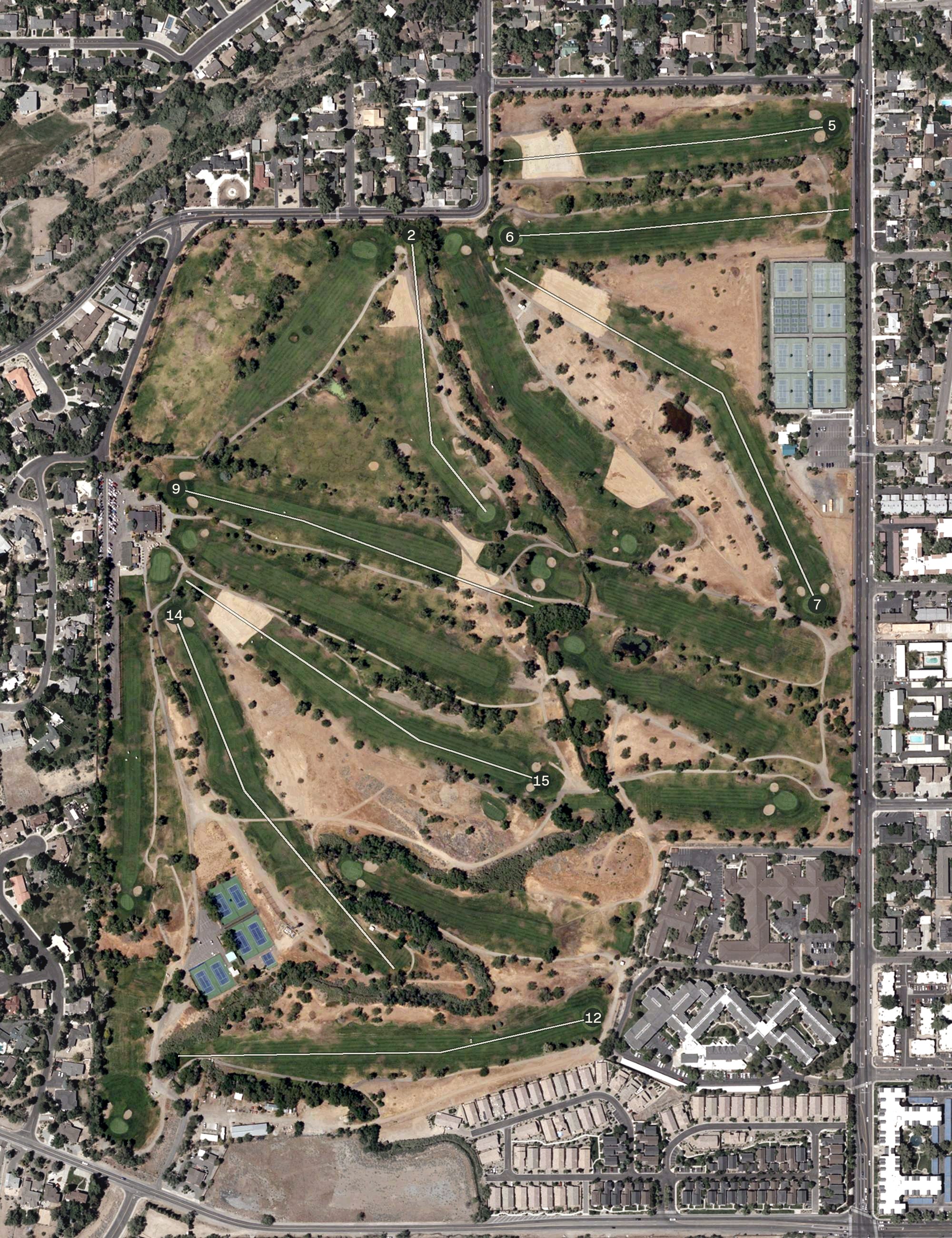 Aerial view of Washoe Golf Course, NV