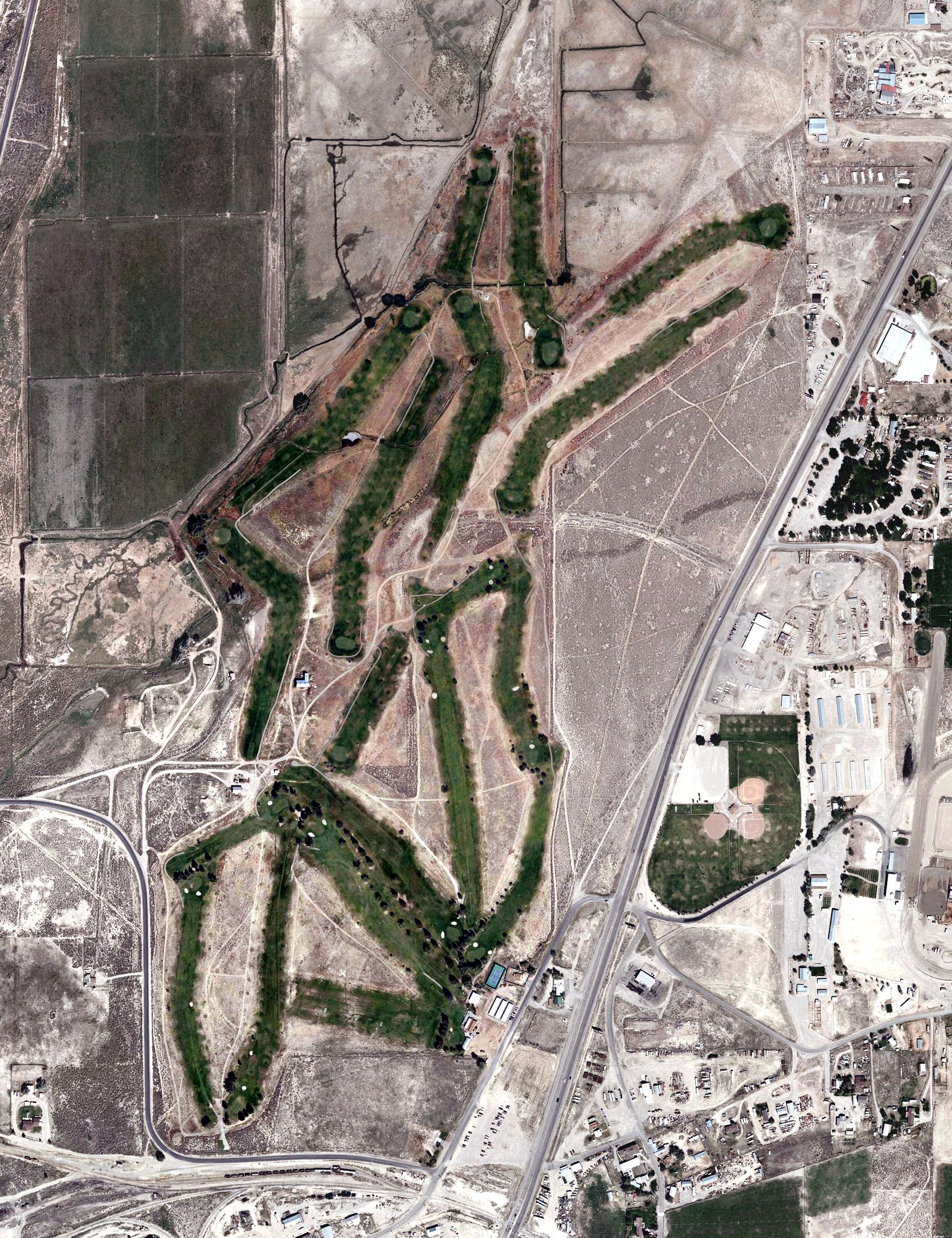 Aerial view of White Pine Golf Course, NV