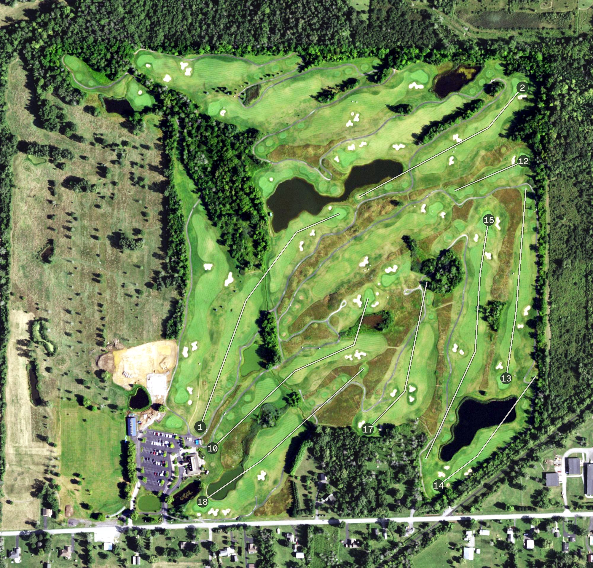 Aerial view of Arrowhead Golf Club, NY
